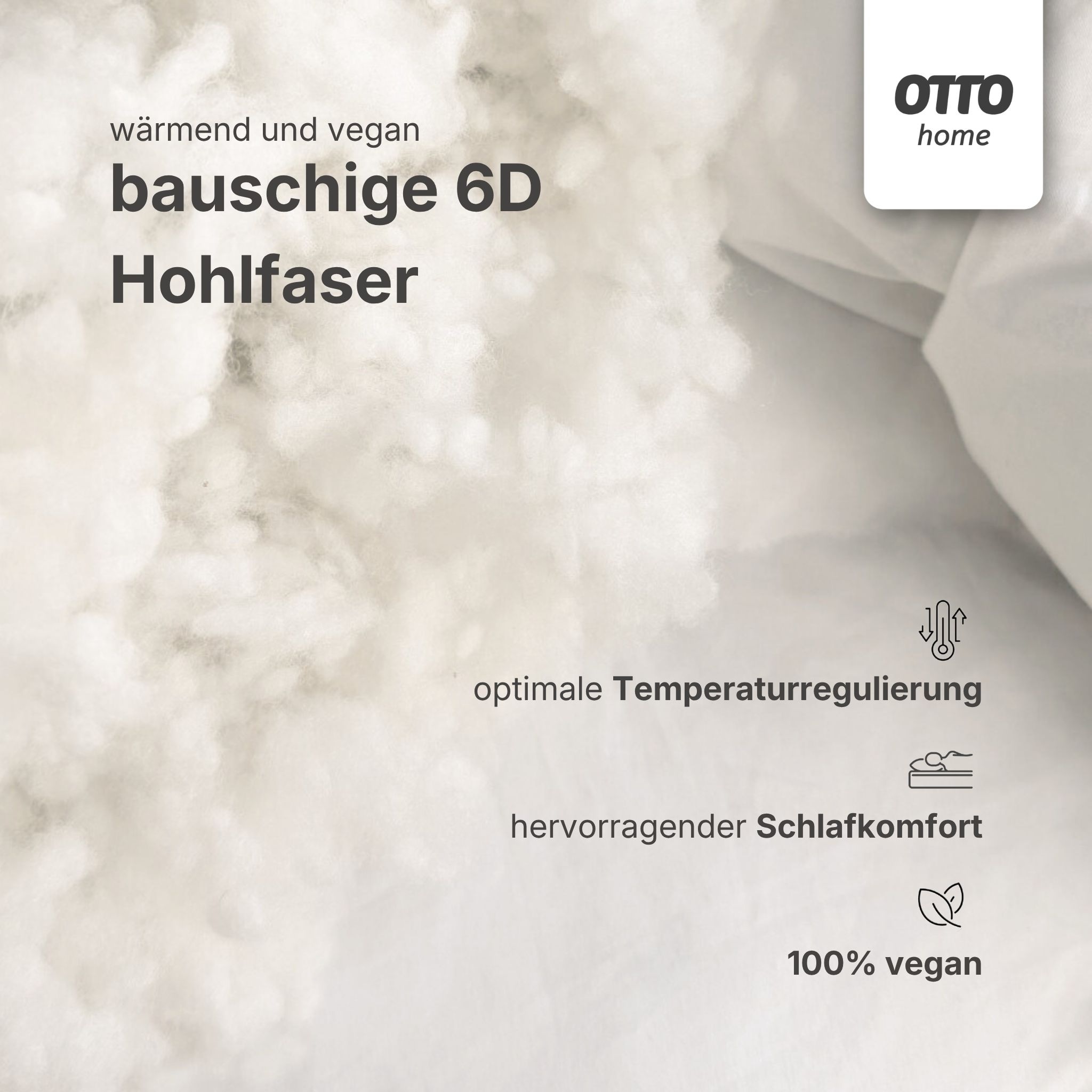 OTTO home Microfaserbettdecke »Baca, Bettdecke 135x200 cm, 155x220 cm und weitere Größen« leicht Füllung aushochwertiger6D-Hohlfaser Bezug Polyester 1 Stk. tlg. Bettdecken, Sommer, Winter, 4-Jahreszeiten, Decke