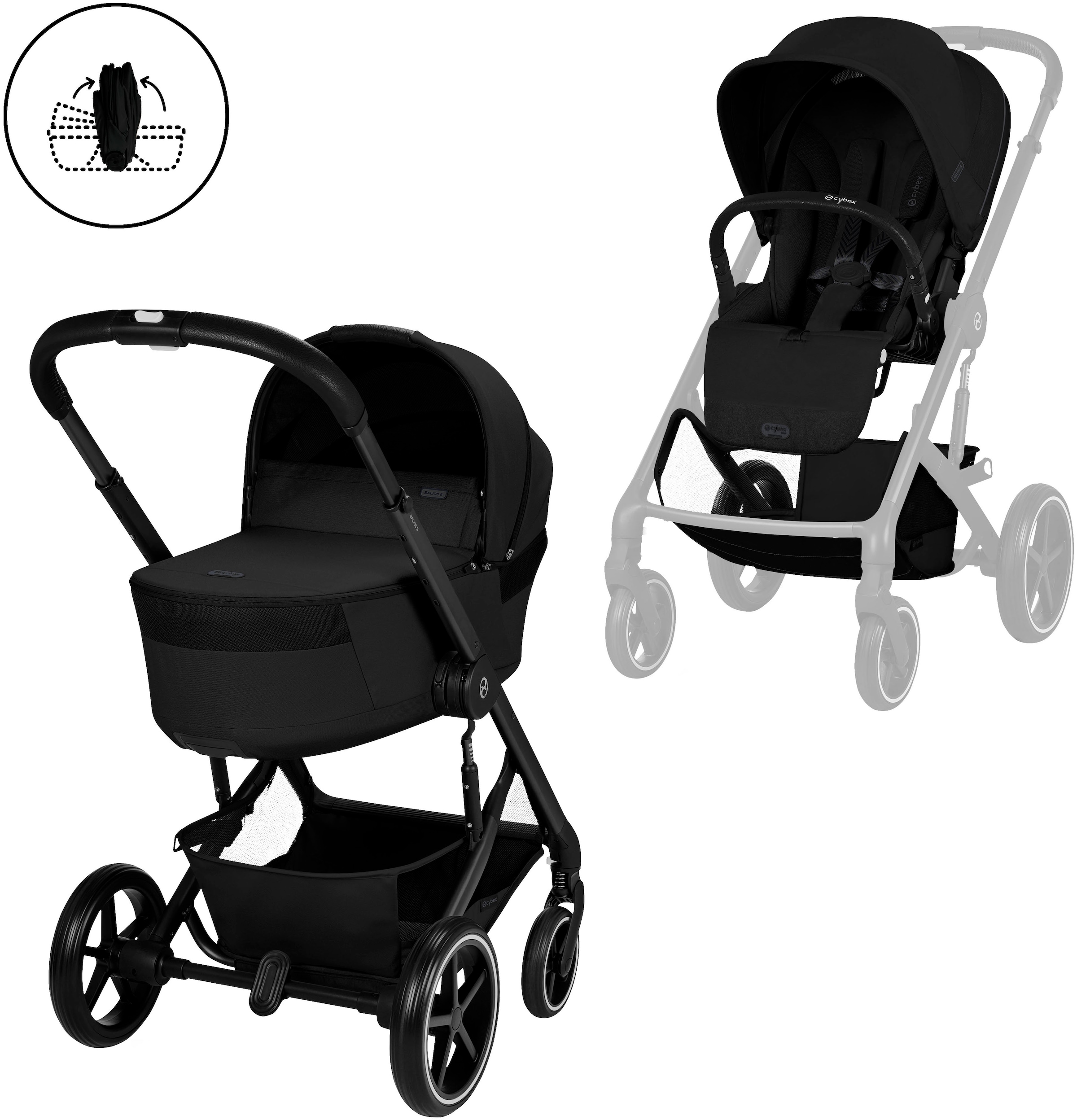 Cybex Kombi-Kinderwagen "Cybex Gold, Balios" inkl. faltbarer Babywanne