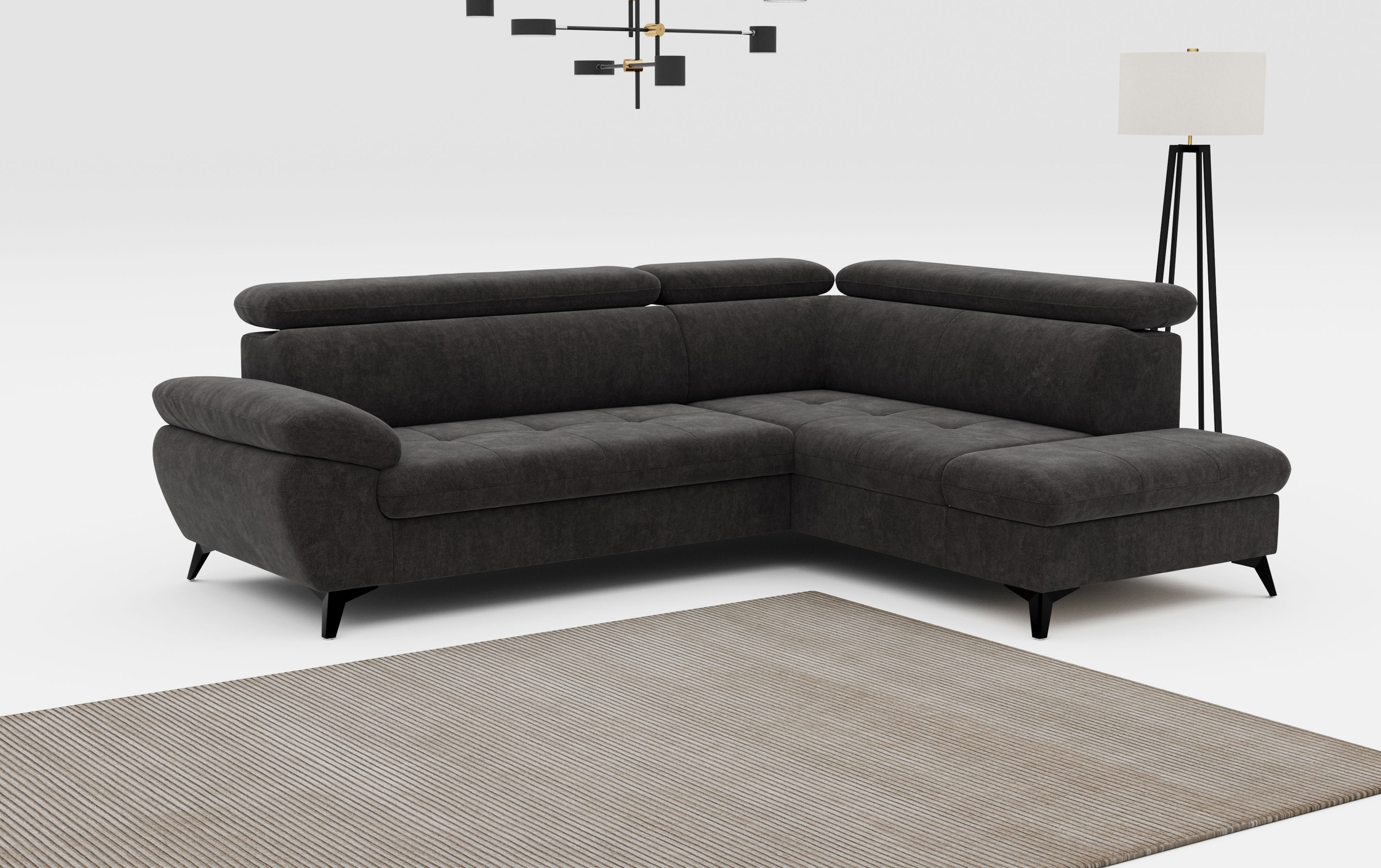 COTTA Ecksofa "Hudson L-Form, B: 256 cm" mit Kopfteilverstellung, optional günstig online kaufen