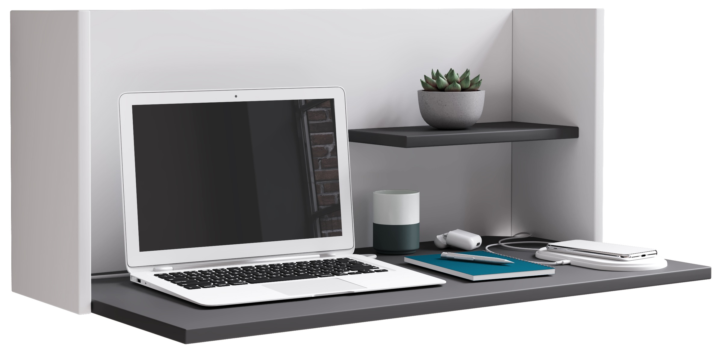 VCM Schreibtisch Holz Hänge Schreibtisch Wandschreibtisch Workas 1 Stk. tlg.