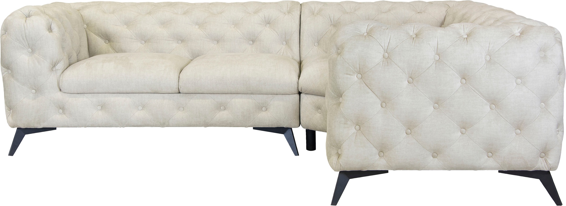 Home affaire Chesterfield-Sofa "Ecksofa GLYNIS L-Form mit Wellenunterfederu günstig online kaufen