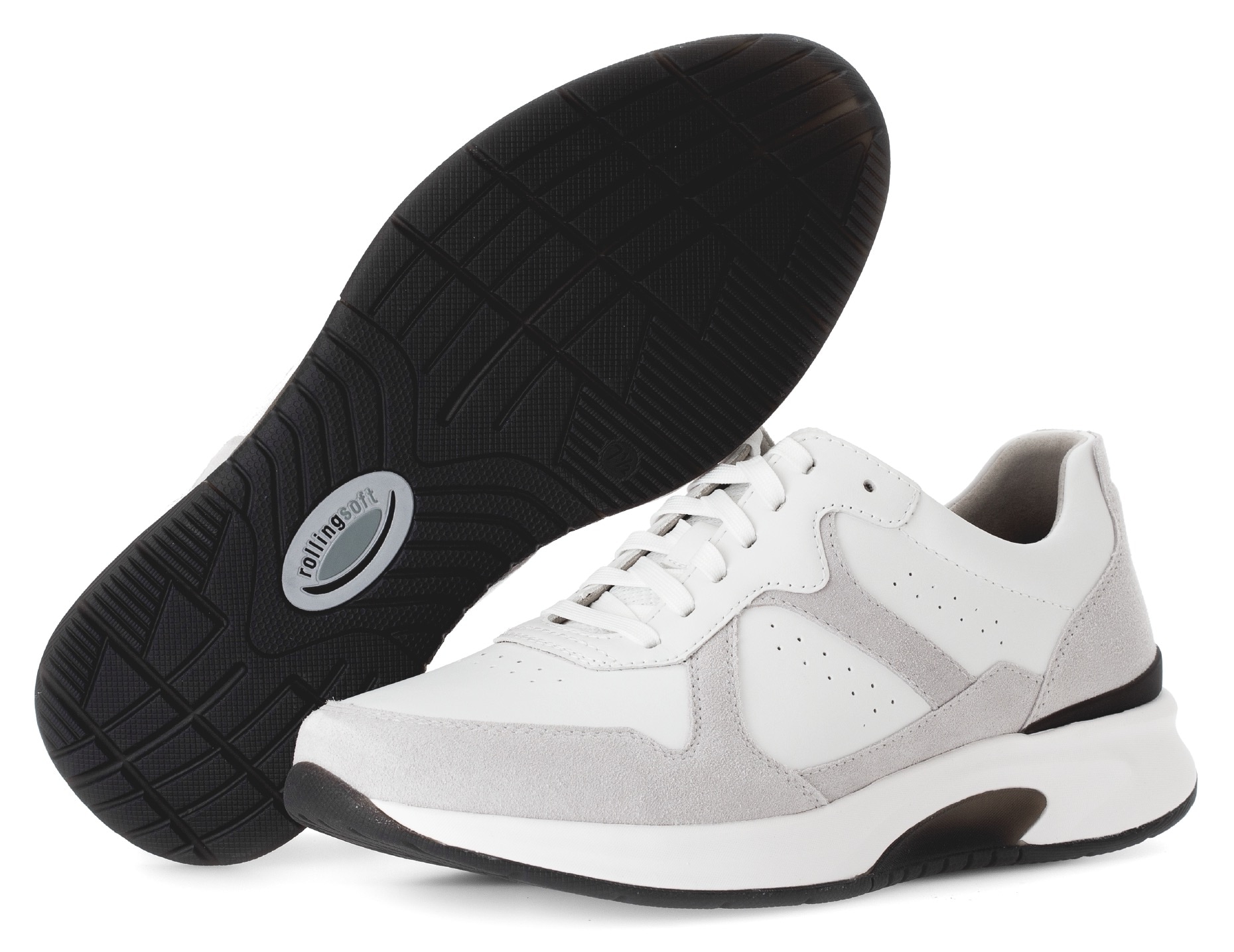 Gabor Rollingsoft Keilsneaker, Freizeitschuh, Halbschuh, Schnürer, gepolsterter Schaftrand, G-Weite