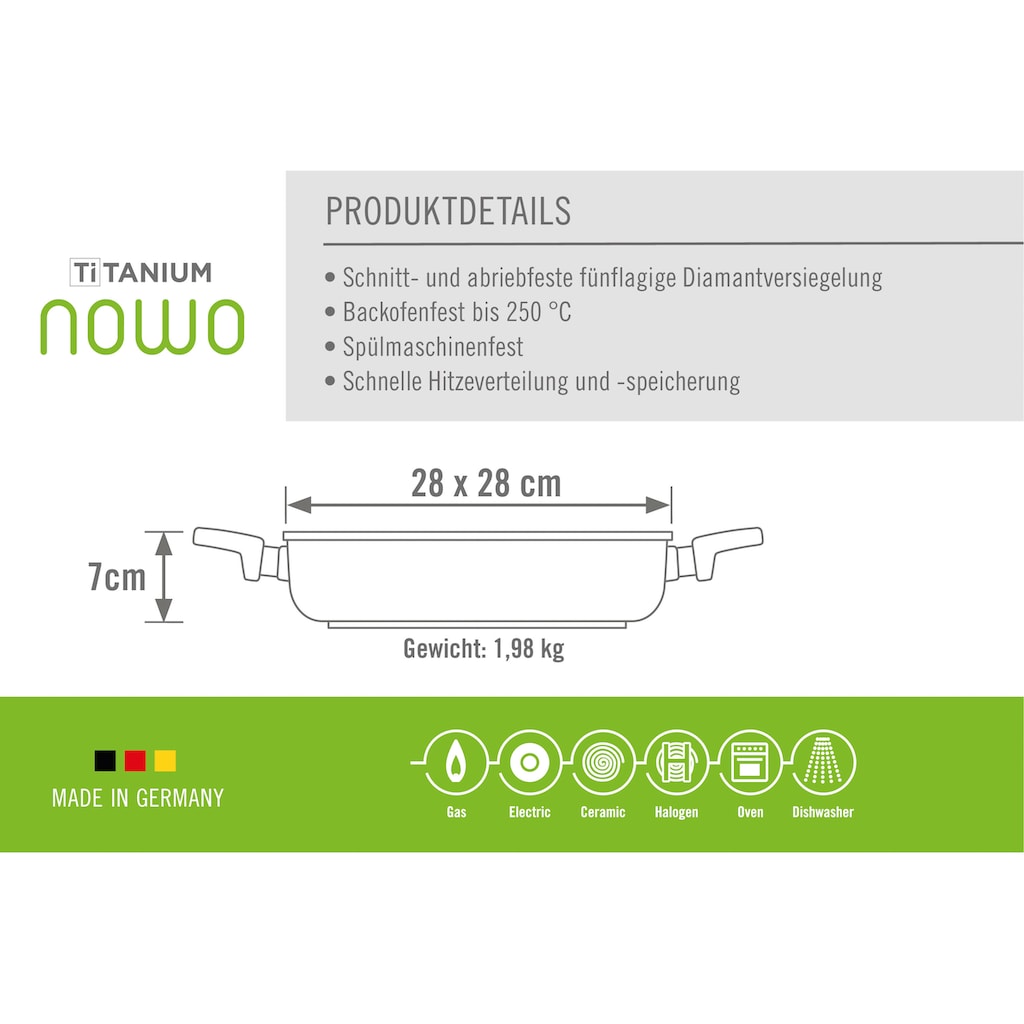 WOLL MADE IN GERMANY Bratpfanne »Nowo Titanium«, Aluminiumguss, (1 tlg.)