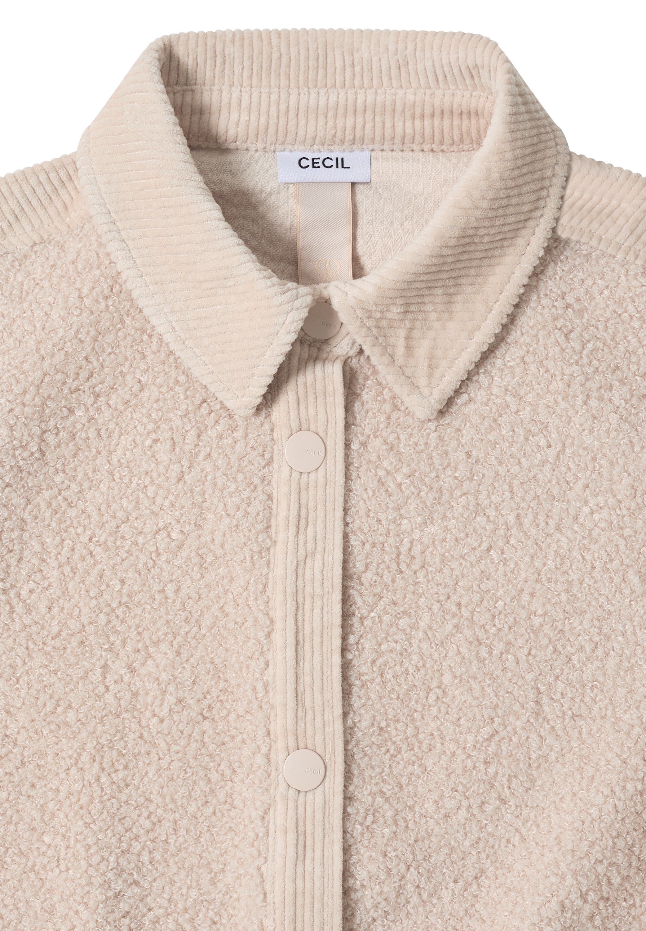 Cecil Fellimitatjacke ohne Kapuze mit Knopfleiste