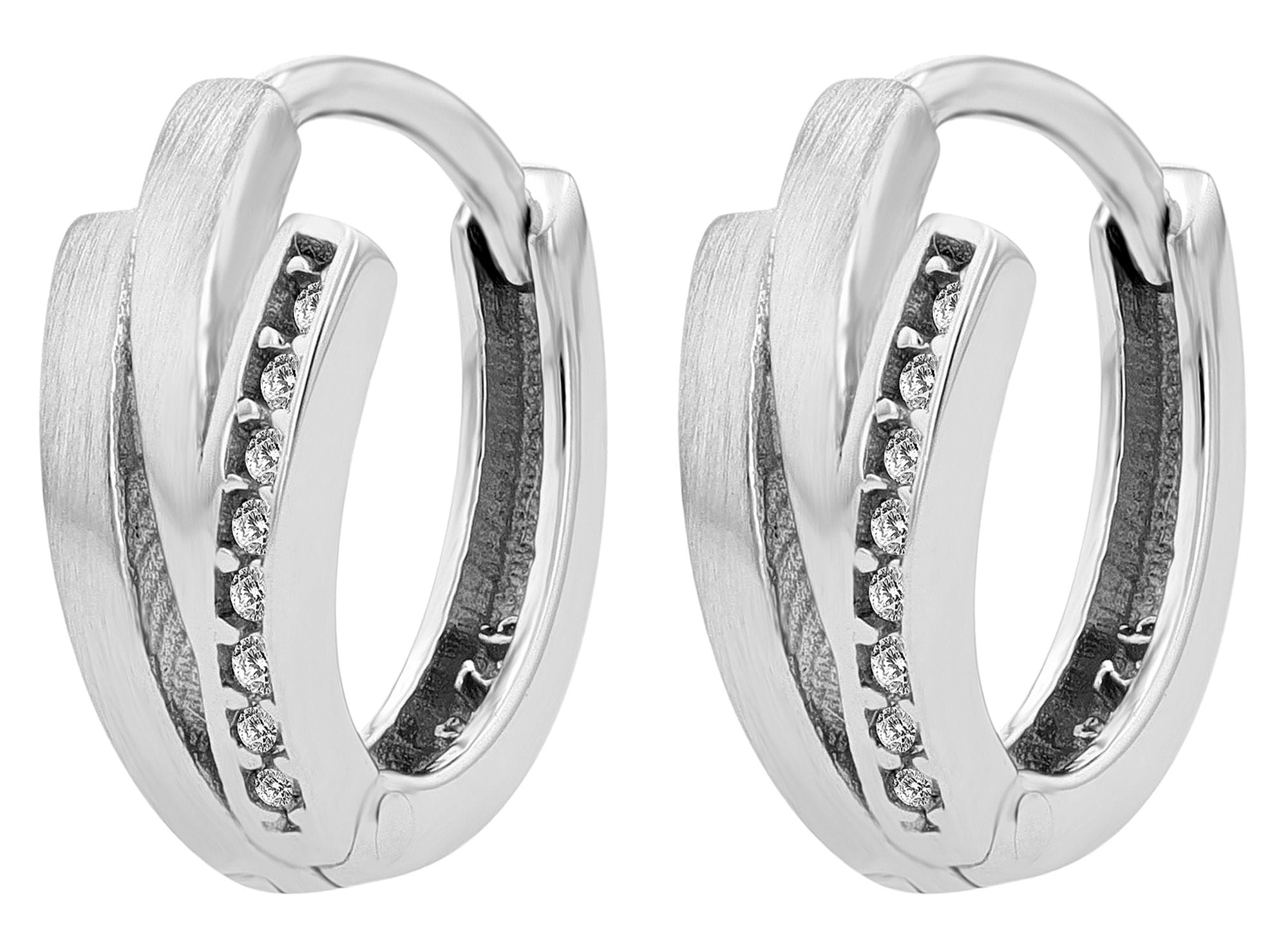 Adelia´s Klappcreolen »Damen Ohrringe – Klappcreole aus 925 Silber mit Zirkonia« Zum Verschenken an Menschen, die Ihnen am Herzen liegen