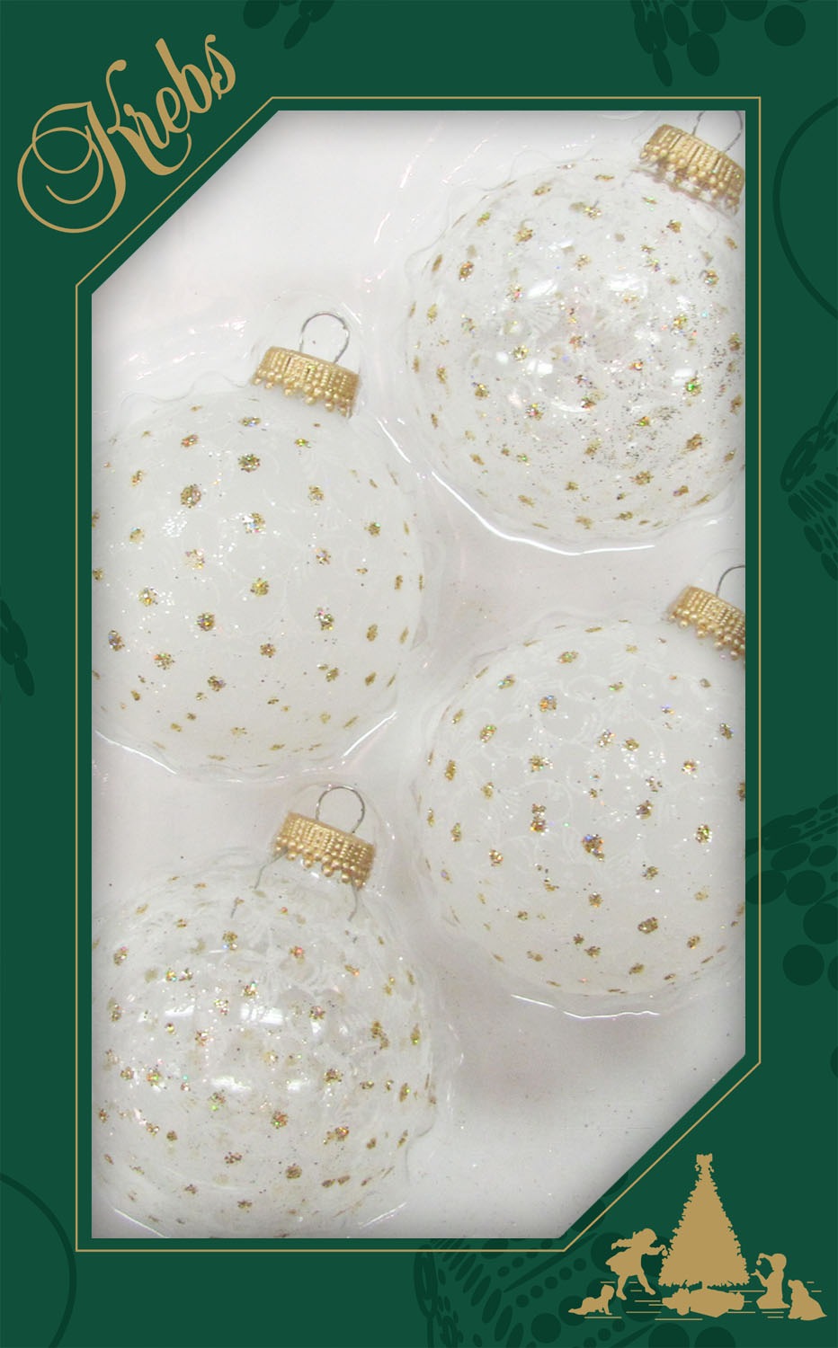 Krebs Glas Lauscha Weihnachtsbaumkugel "CBK72751", (Set, 4 St.), mit Glitte günstig online kaufen