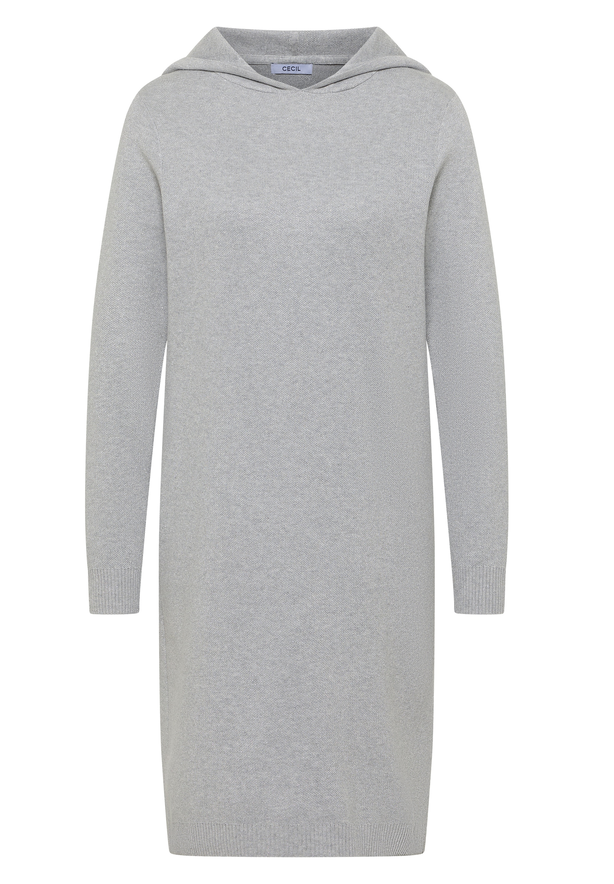 Cecil Strickkleid Ohne Taschen Glitzerkleid - Langarm mit Gallonstreifen und Kapuze
