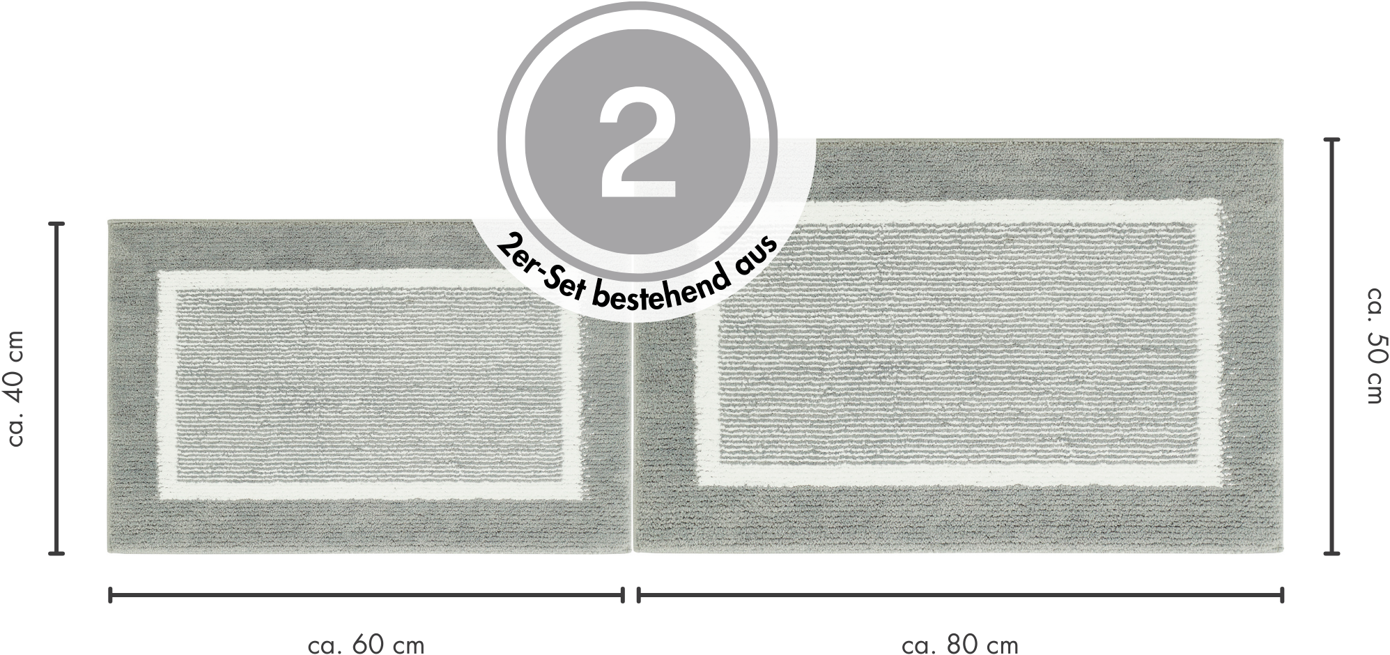 Andiamo Badematte »Maui«, Höhe 23 mm, rutschhemmend beschichtet, fußbodenheizungsgeeignet, gestreift, mit Bordüre, auch als 2er Set erhältlich