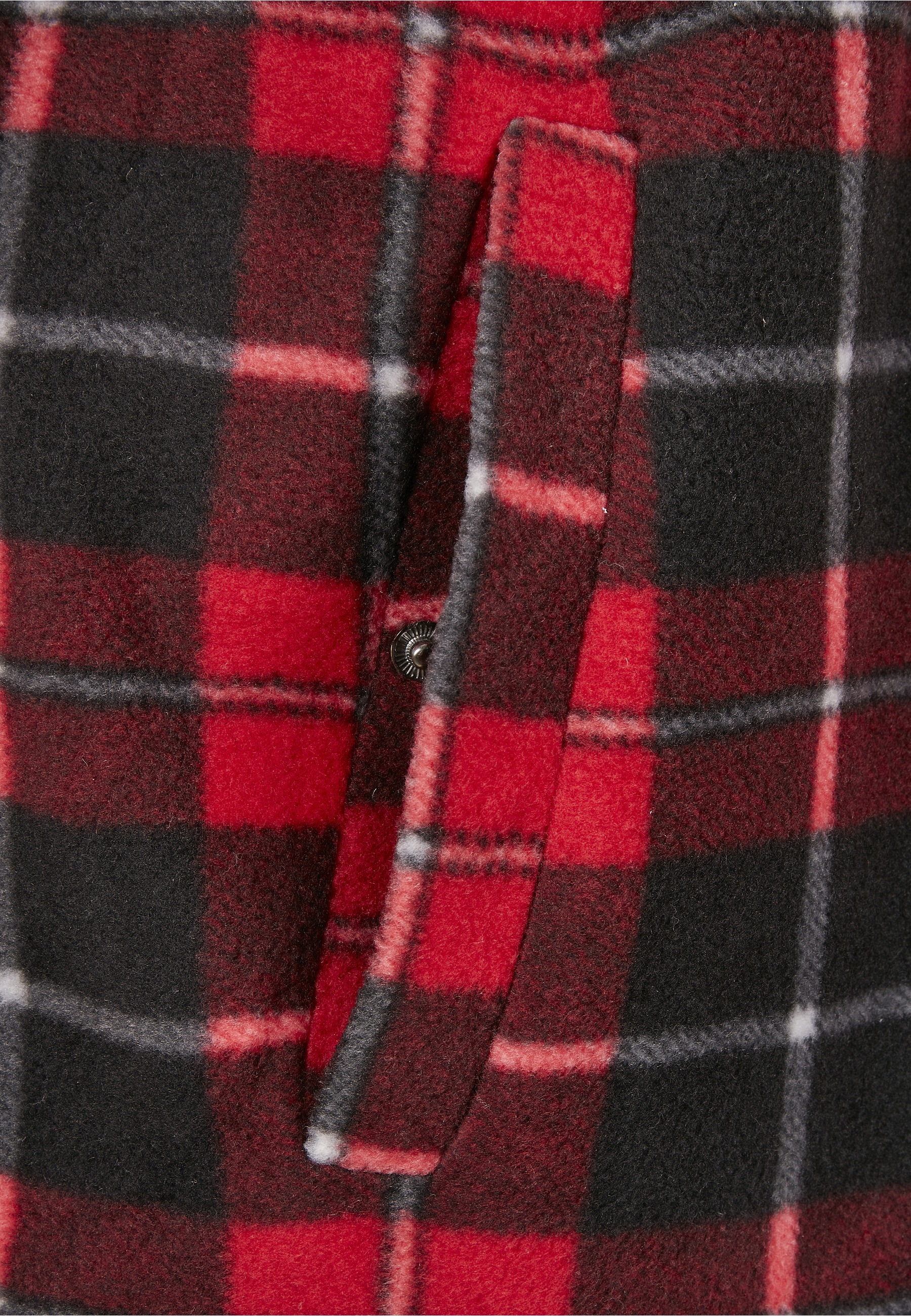 URBAN CLASSICS Langmantel »Urban Classics Herren Plaid Teddy Lined Shirt Jacket«