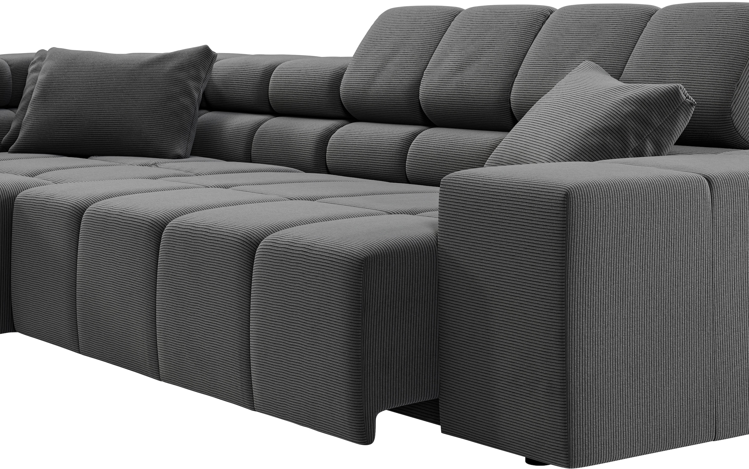 INOSIGN Ecksofa »Ancona incl. Kopfteilverstellung, Breite 319cm, L-Form«, wahlweise motorische Sitztiefenverstellung, auch in Cord + Easy Care