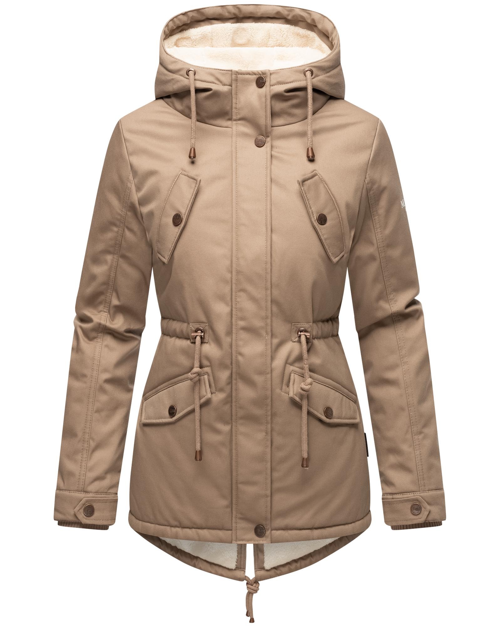 Marikoo Winterjacke »Manolya«, mit Kapuze, stylischer Kurzmantel mit weichem Teddyfell-Futter