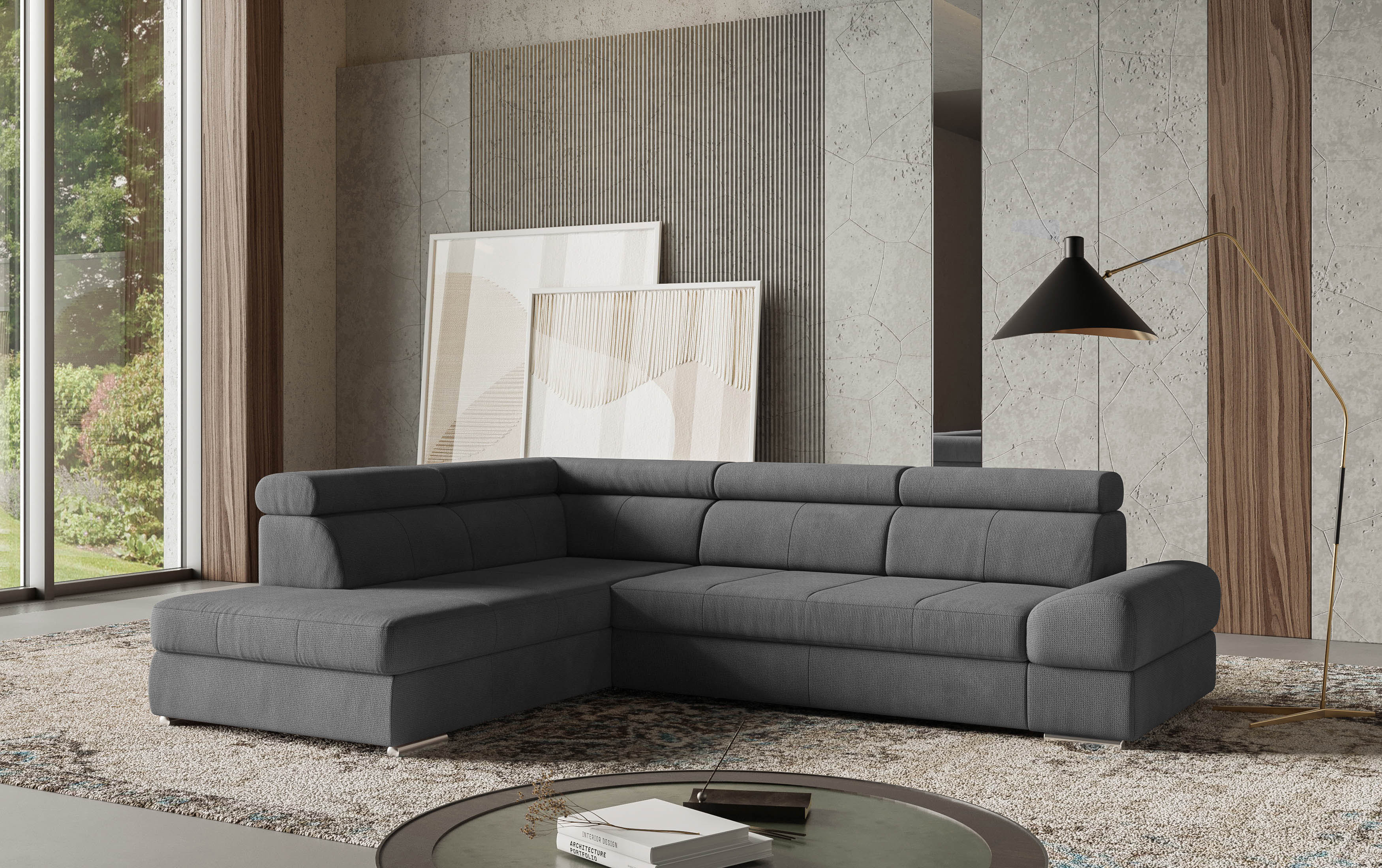 sit&more Ecksofa "Broadway L-Form" mit verstellbaren Kopfteilen, wahlweise mit Schlaffunktion
