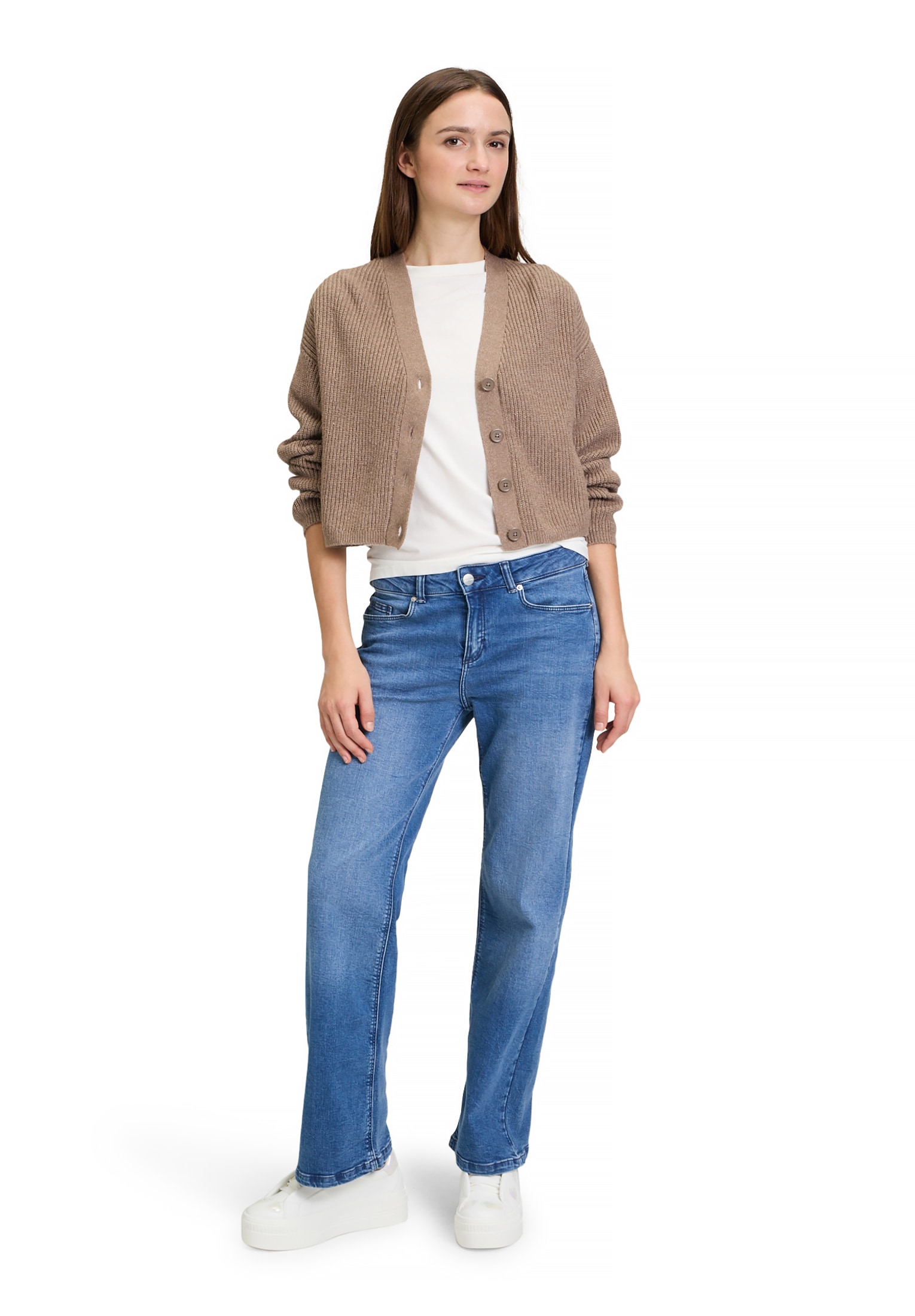 Cartoon Strickjacke »Cartoon Damen Basic-Strickjacke mit V-Ausschnitt«, Struktur