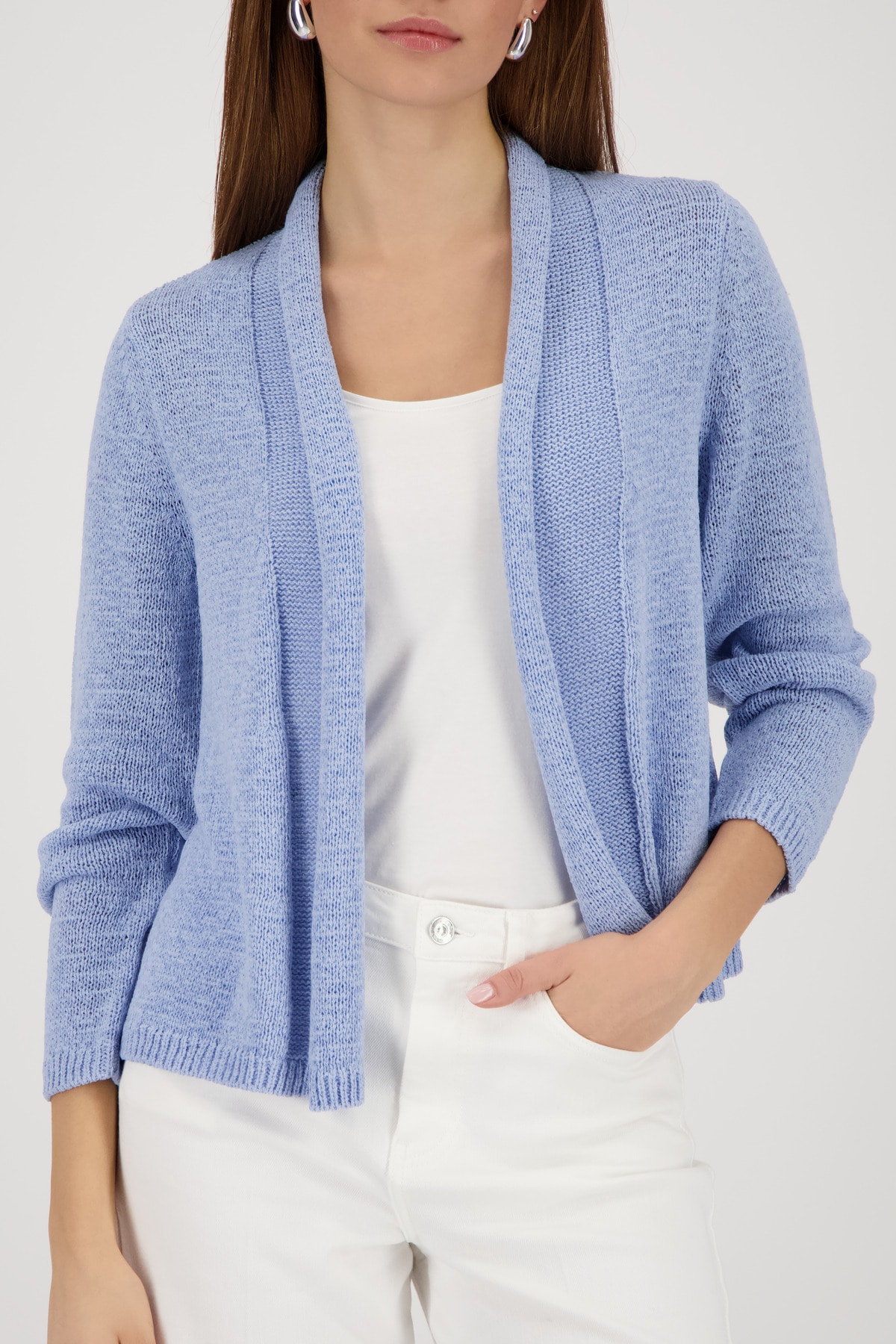 Monari Strickjacke »Jacke Stricküberwurf Basic« Schalkragen, Regular Fit