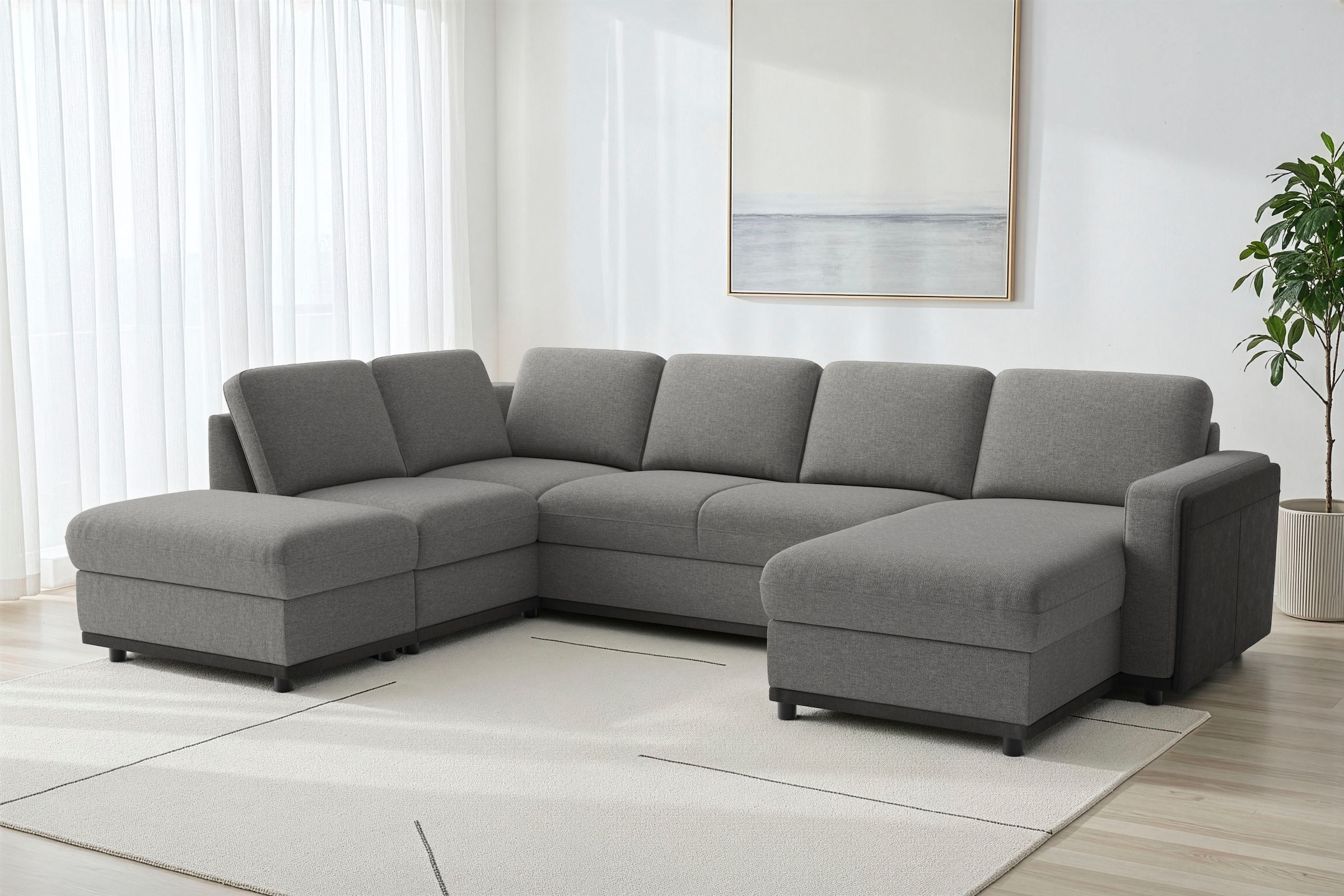 sit&more Wohnlandschaft "Cordoba" wahlweise mit Schlaffunktion und Bettkasten oder Stauraum