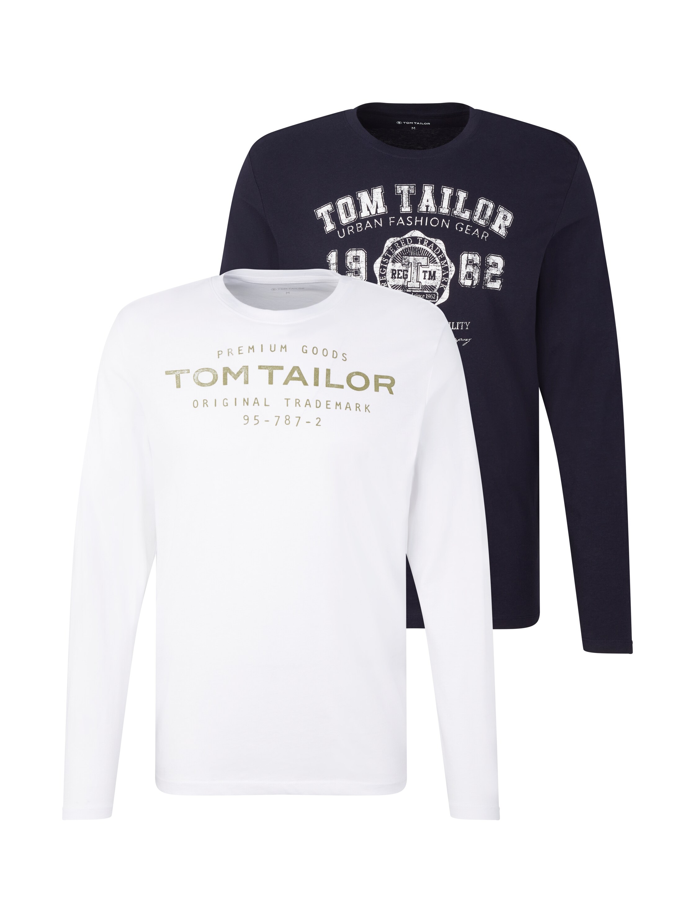 TOM TAILOR Langarmshirt, 2 Stk. mit Logo Print günstig online kaufen