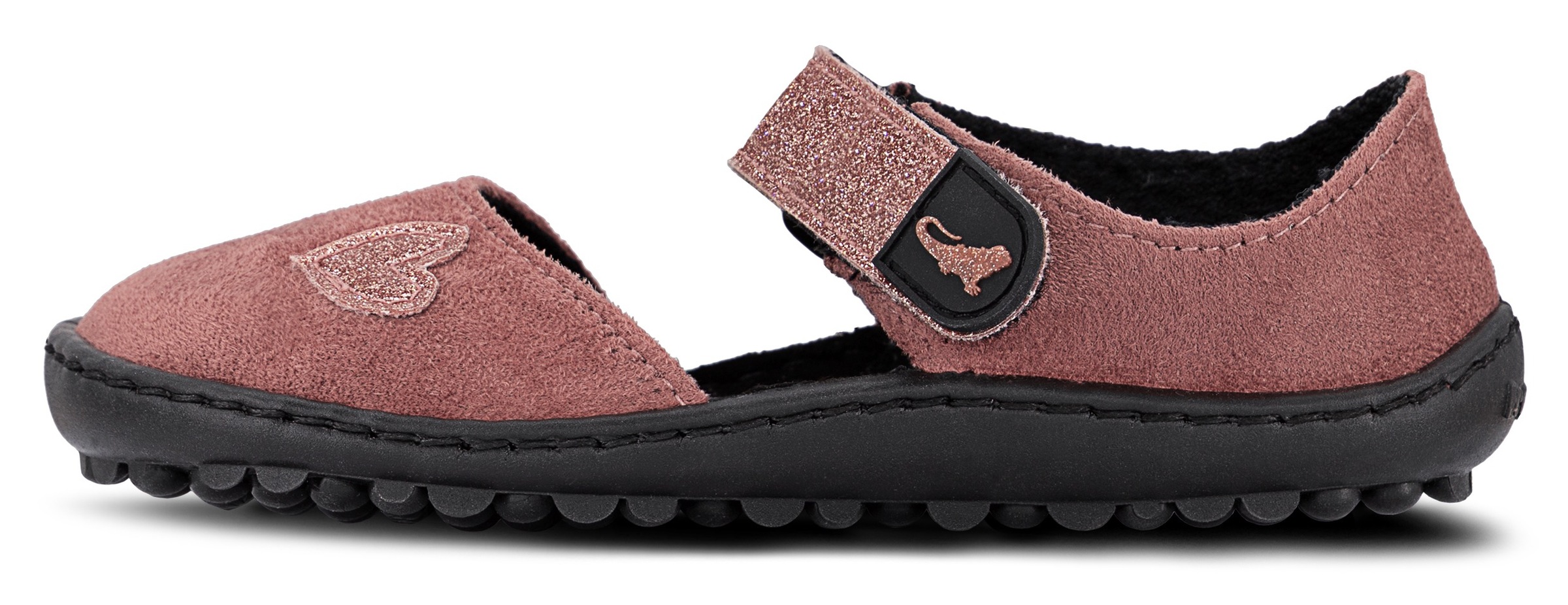 Leguano Barfußschuh »LEGUANITO JARINA«, Halbschuh, Bequemschuh mit Glitzer und Herzapplikation