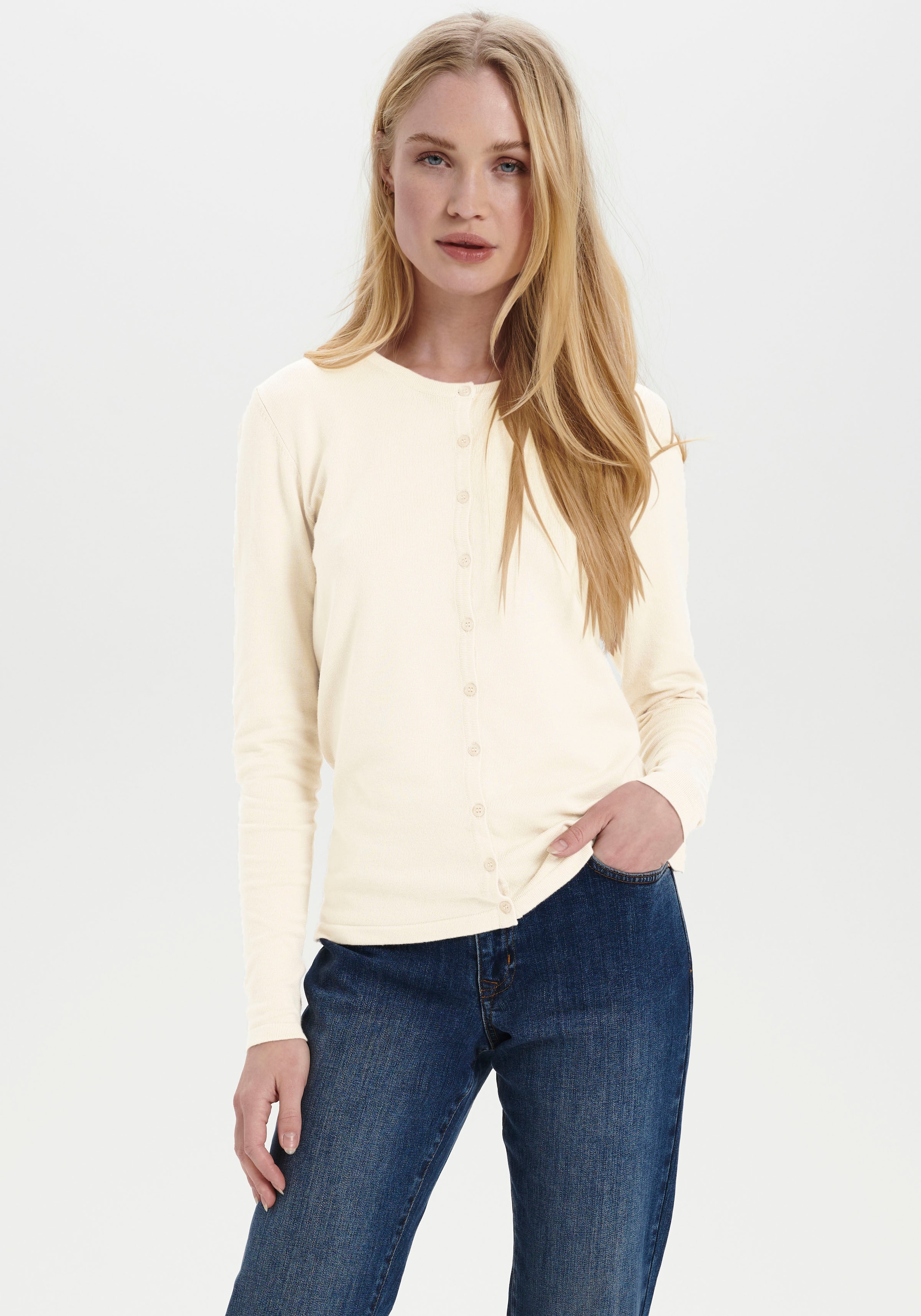 Saint Tropez Strickjacke "A8661, MilaSZ R-Neck Cardigan" Viskose Feinstrick günstig online kaufen