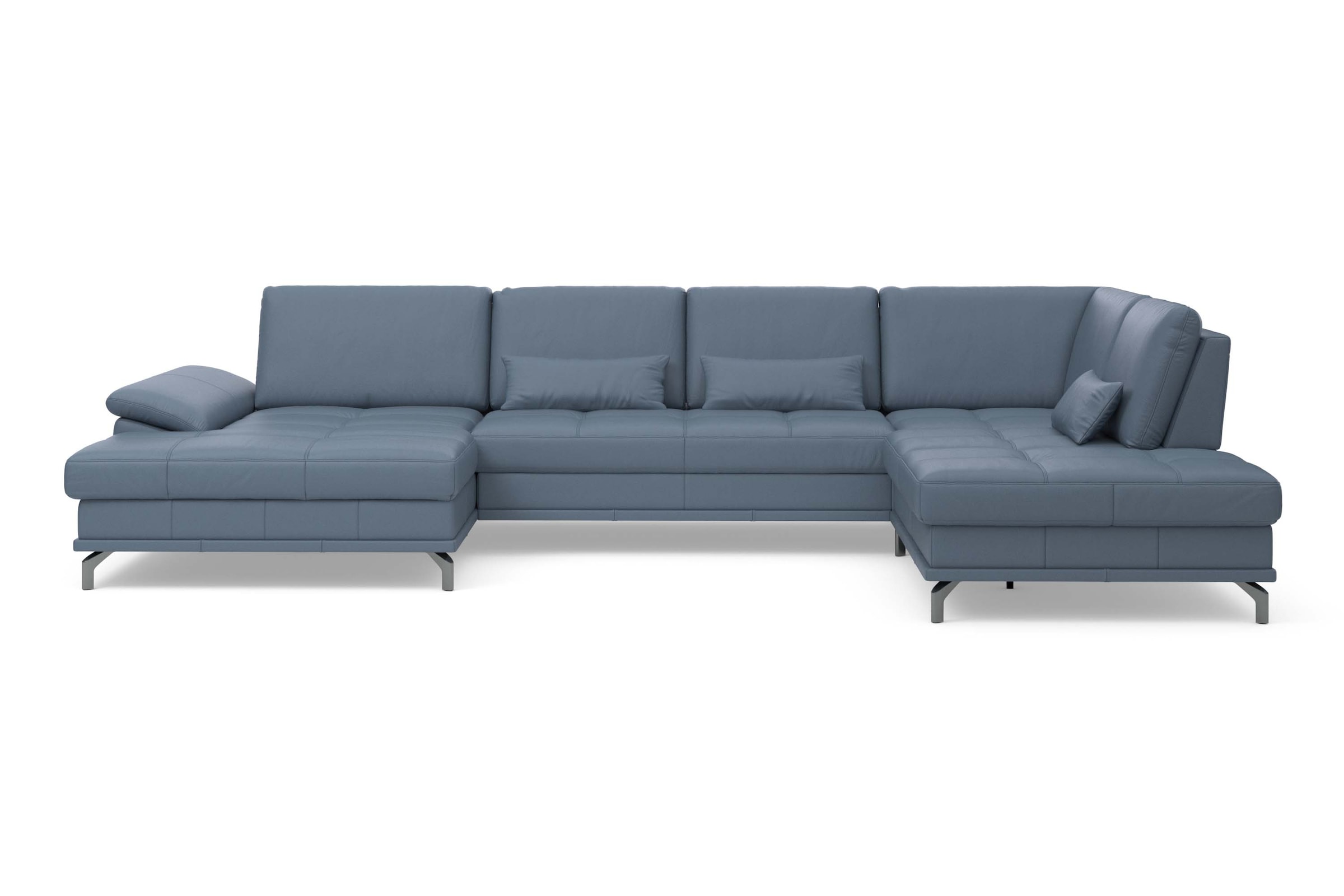 Places of Style Wohnlandschaft »Costello U-Form, mit Sitztiefenverstellung, Armteilverstellung und«, 3 Nierenkissen, optional Bettfunktion und Bettkasten