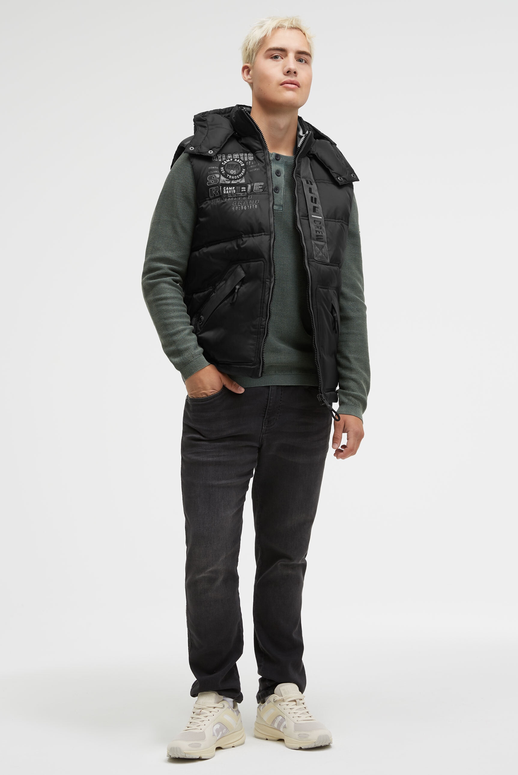 CAMP DAVID Steppweste mit Brusttasche