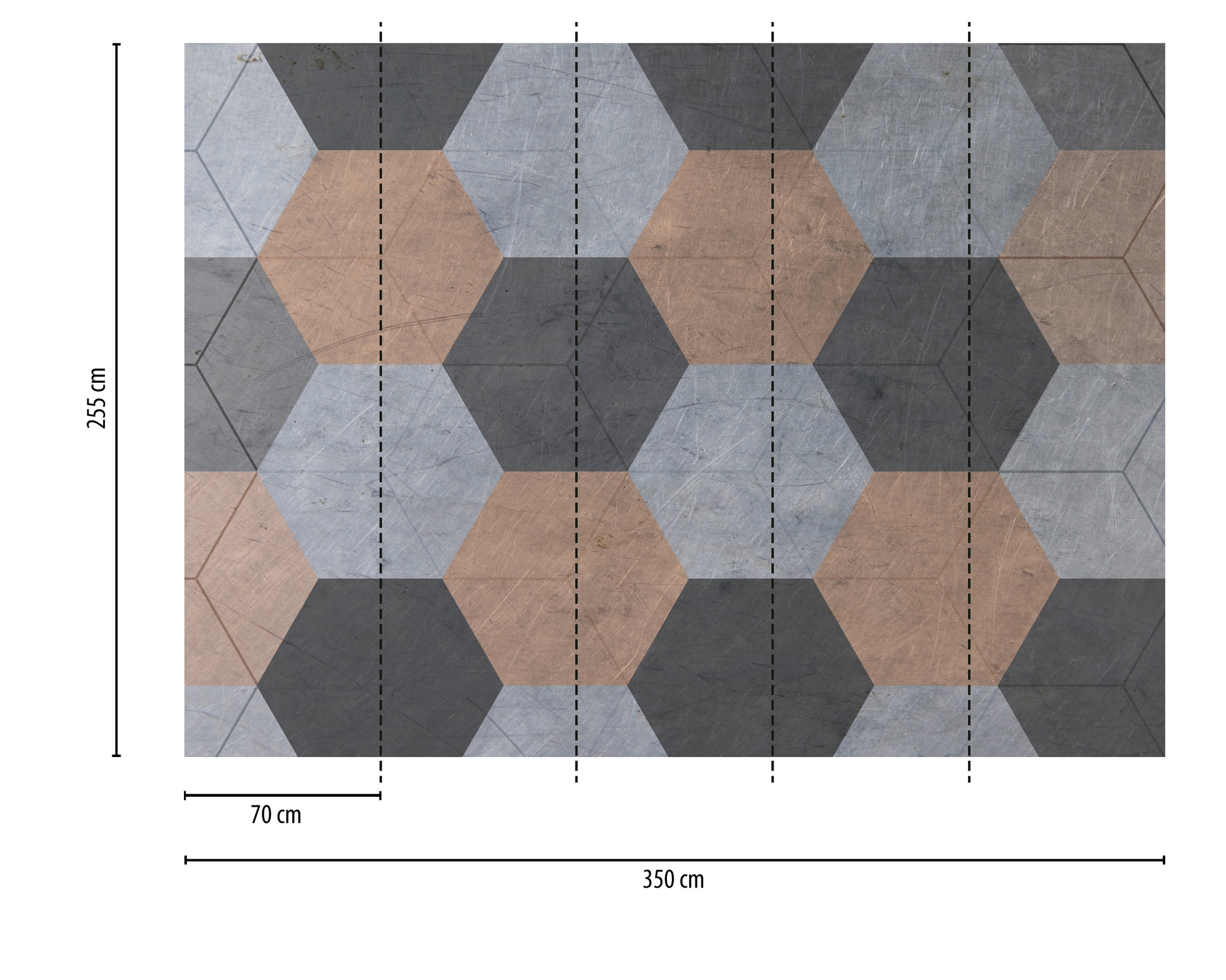 A.S. Création Vliestapete »Fototapete Geometrisches Muster Kupfer Grau« matt strukturiert