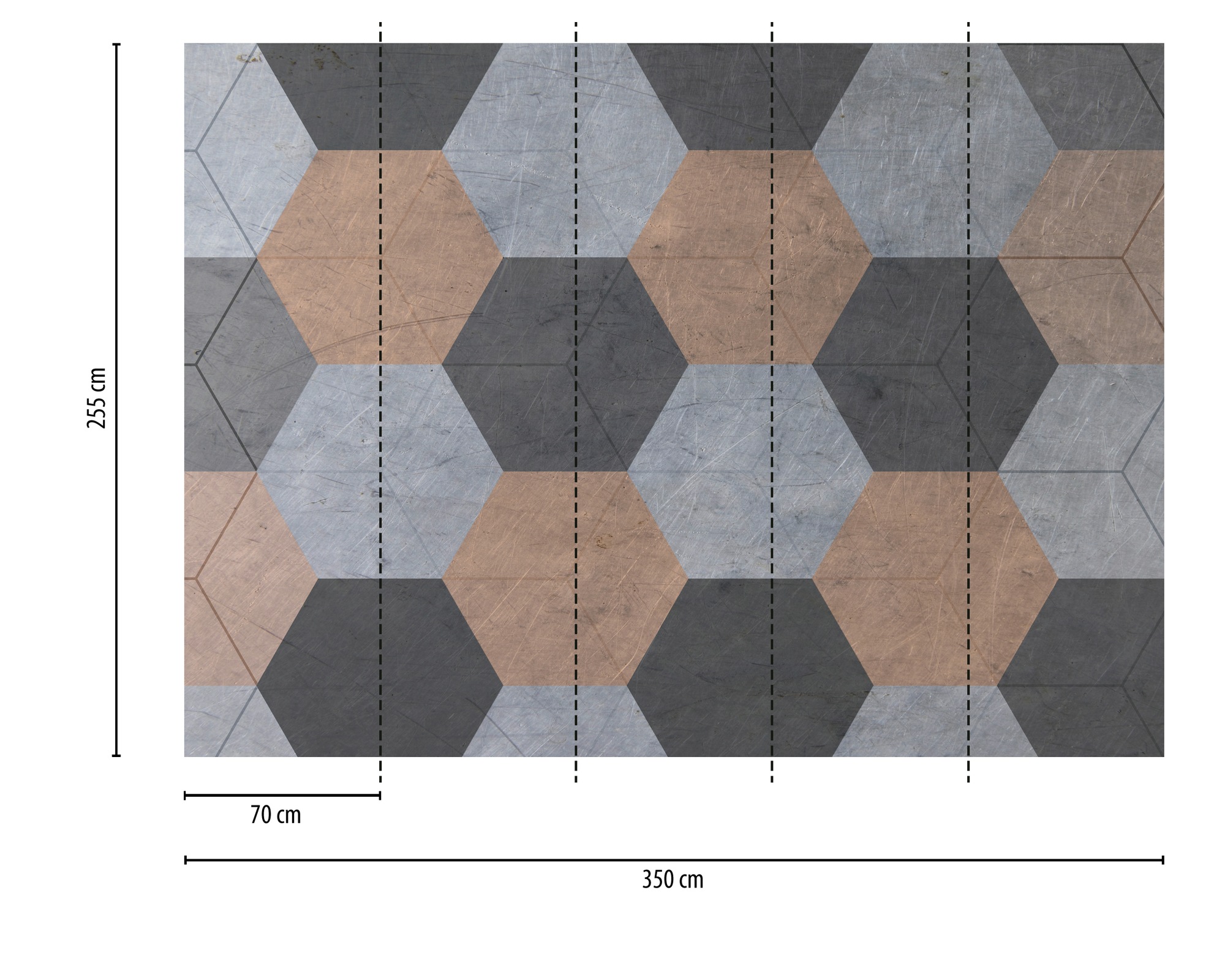 Thumbnail - A.S. Création Vliestapete "Fototapete Geometrisches Muster Kupfer Grau" matt strukturiert