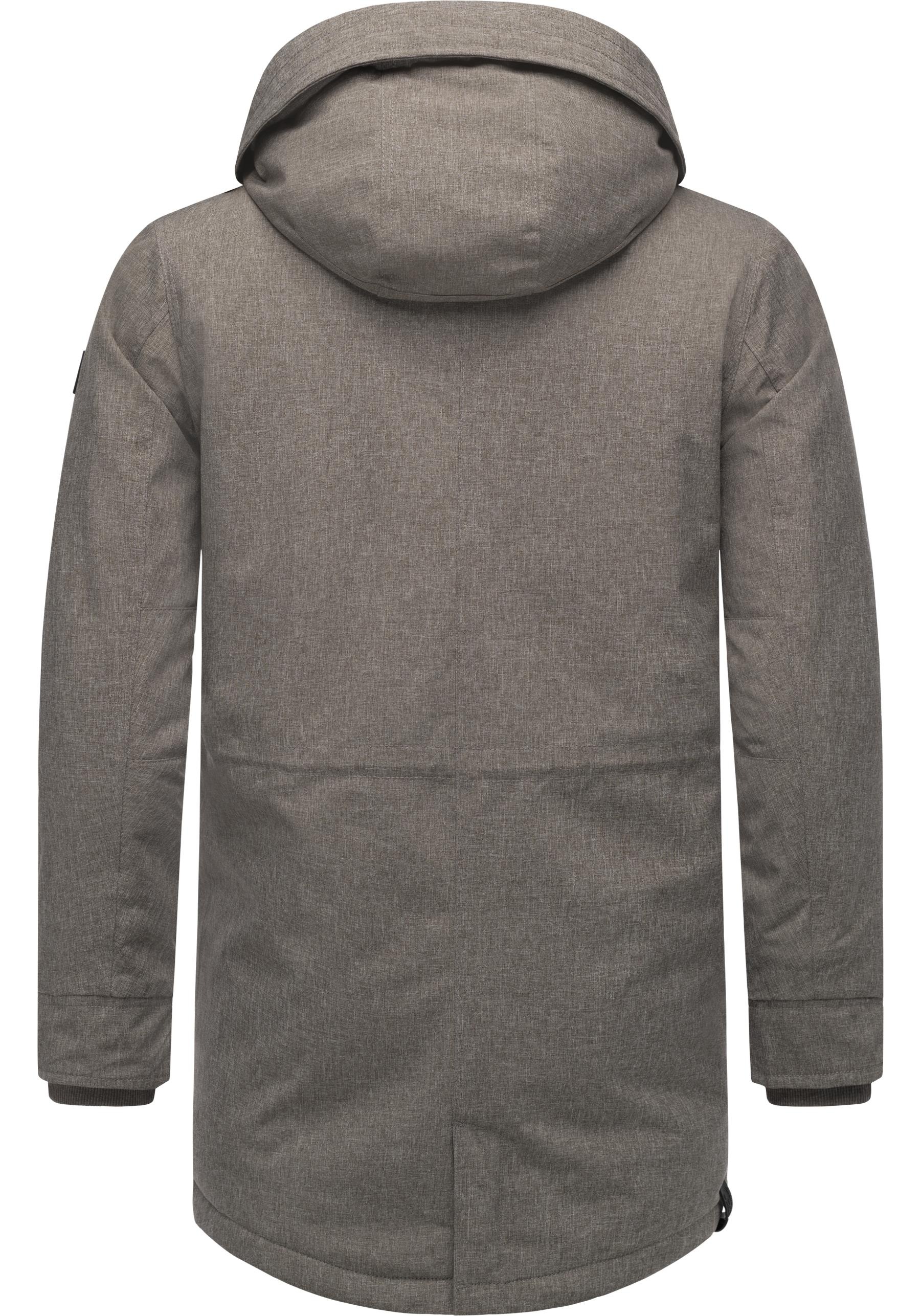 Ragwear Kurzmantel »Mr Smithem YOUMODO«, wasserdichte lange Herren Winterjacke mit Kapuze