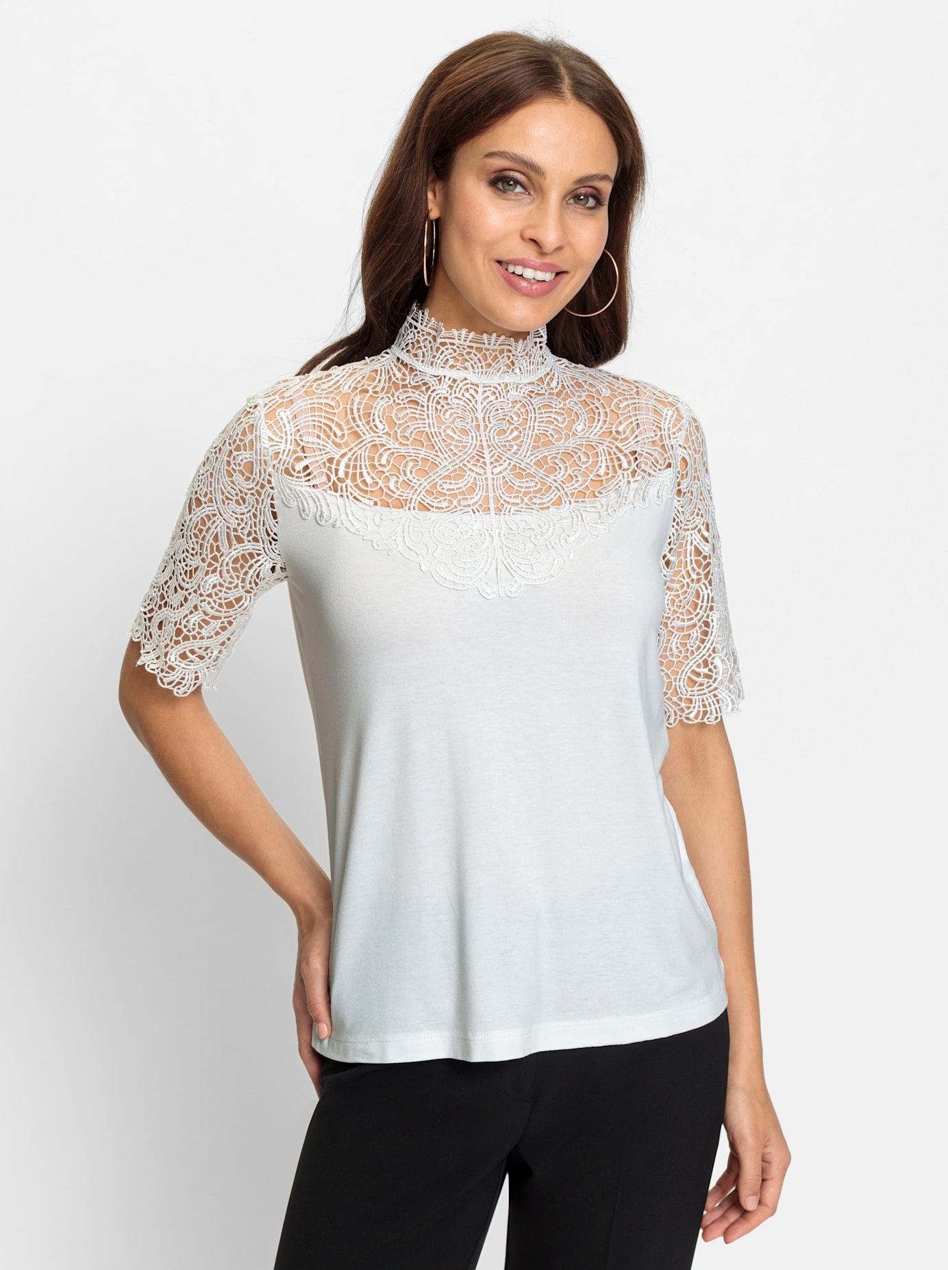 Lady Spitzenshirt "Spitzen-Shirt" 1 Stk. tlg. günstig online kaufen