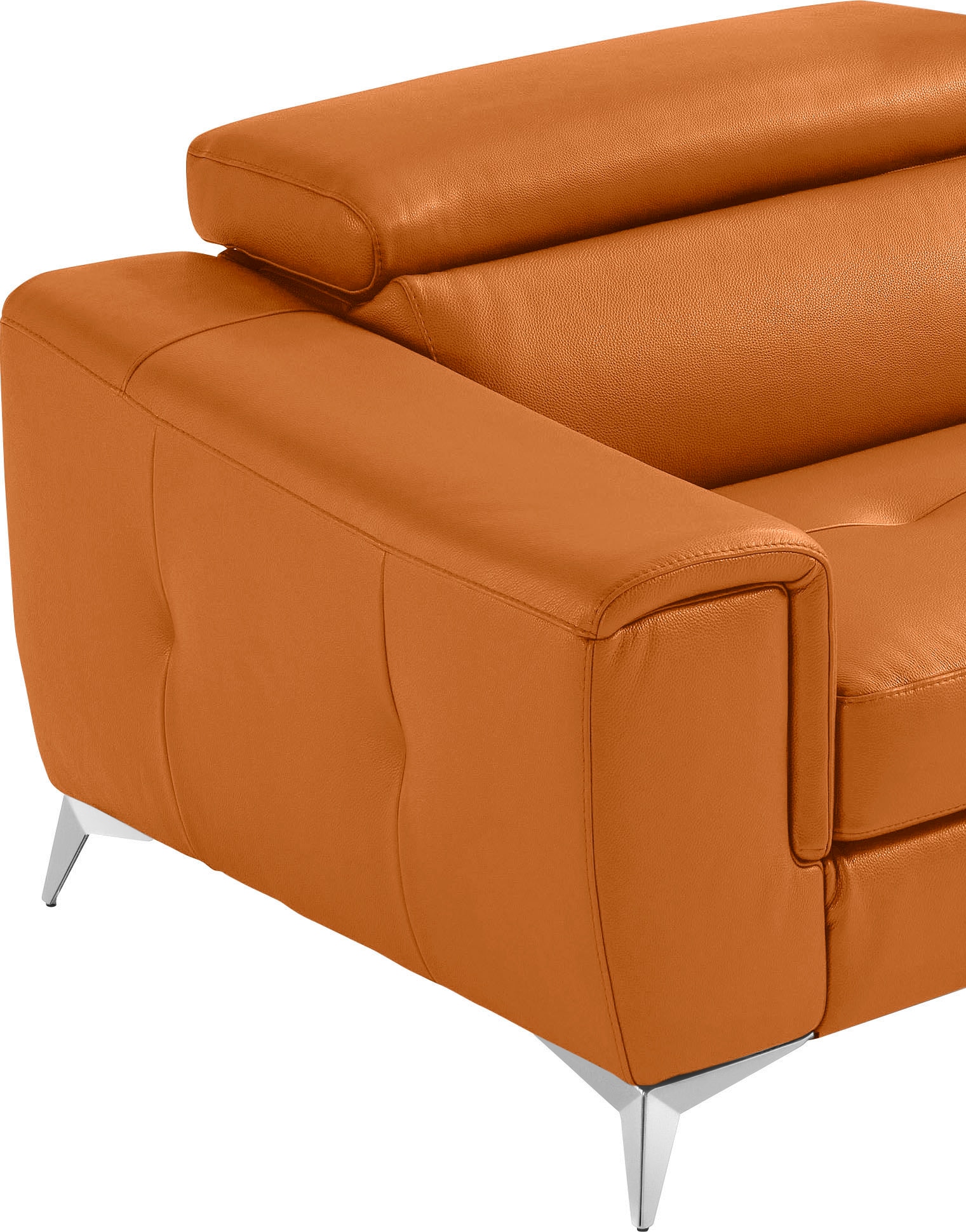 Egoitaliano 2,5-Sitzer »Francine, Designsofa, Loungesofa«, Kopfteile manuell verstellbar, mit edlen Metallfüßen