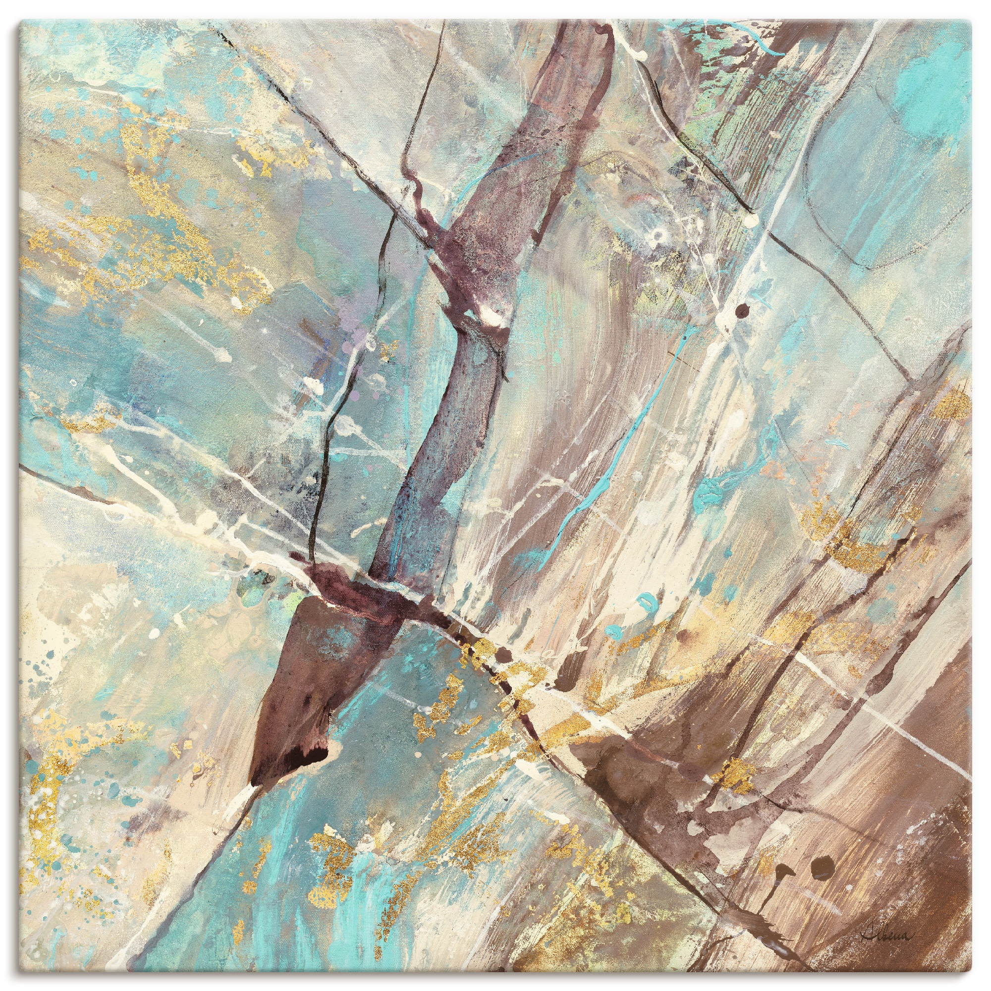 Artland Wandbild »Blaues Wasser II«, Gegenstandslos, (1 St.), als Leinwandbild, Poster in verschied. Größen
