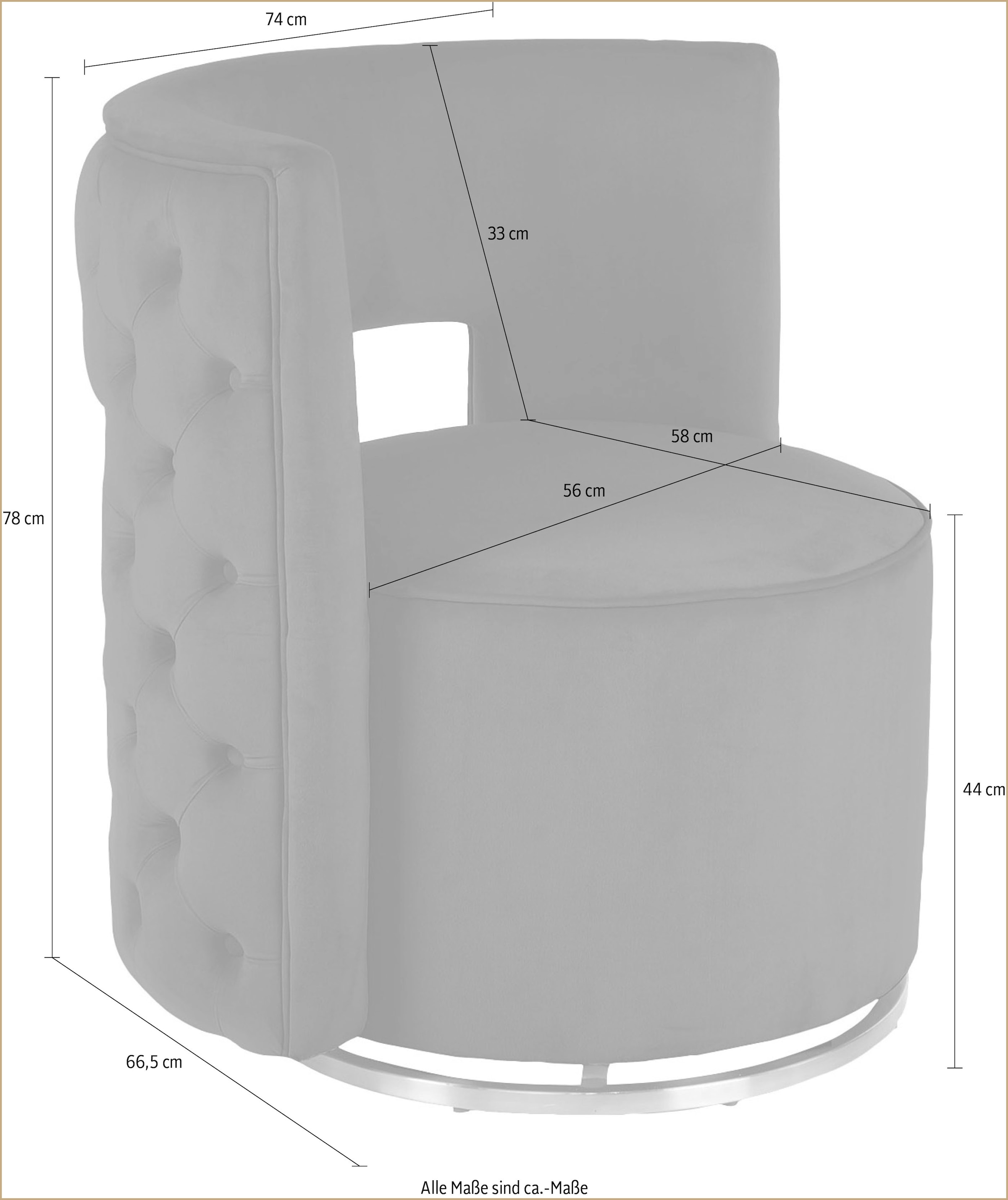 Kayoom Drehsessel »Sessel Drehsessel Beverly 125«, (1 St.), rund, glamourös, gesteppt