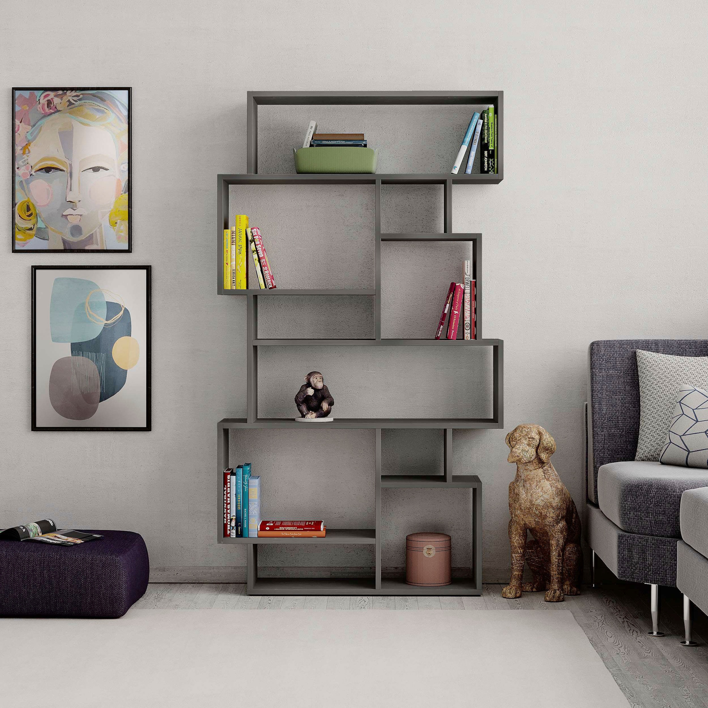 Decortie Bücherregal »Karmato Bücherregal«, (Packung), Leichte Montage, Lagerung, Platzsparend