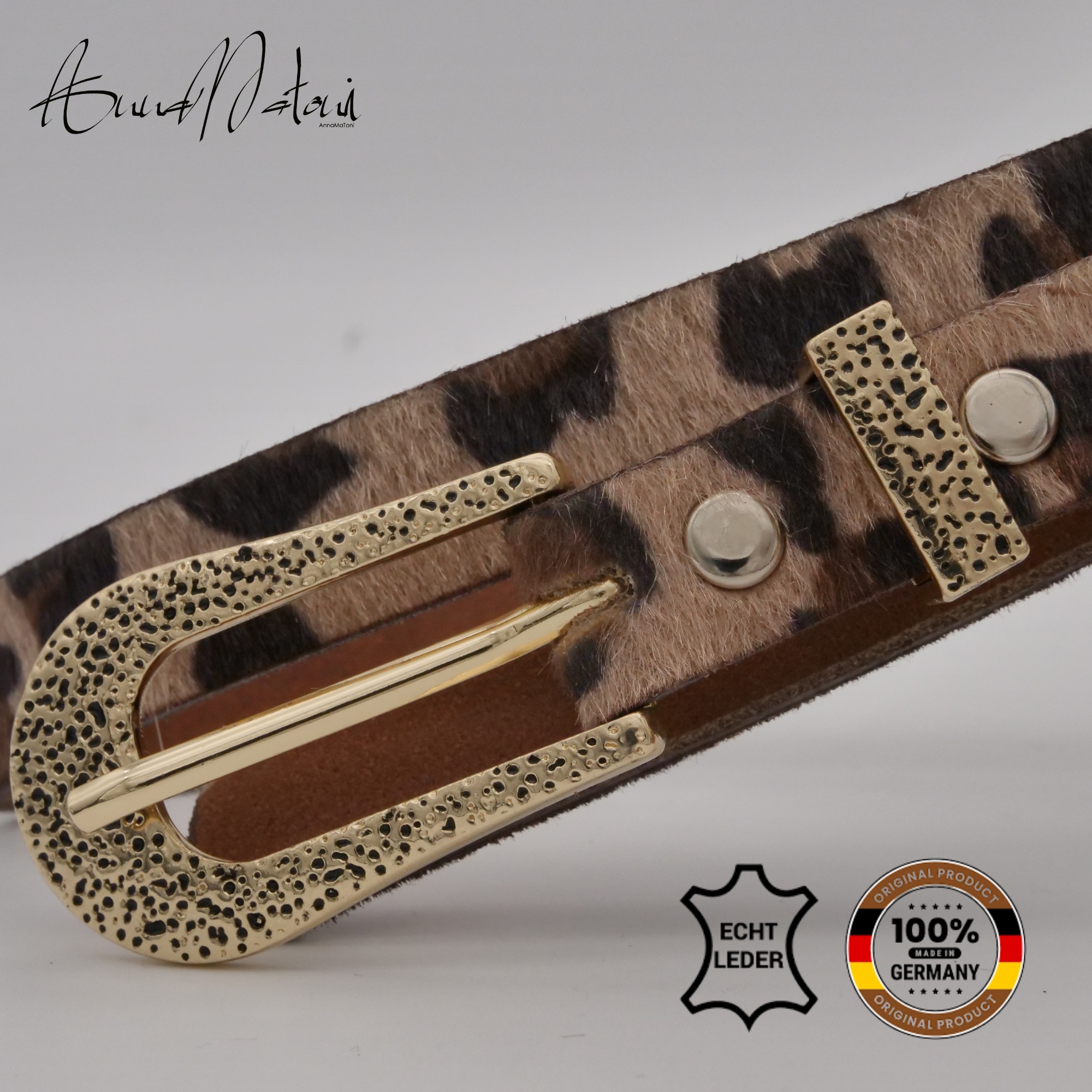 AnnaMatoni Ledergürtel »AnnaMatoni Damen Ledergürtel in hochwertigem Kunstfell in Leo«
