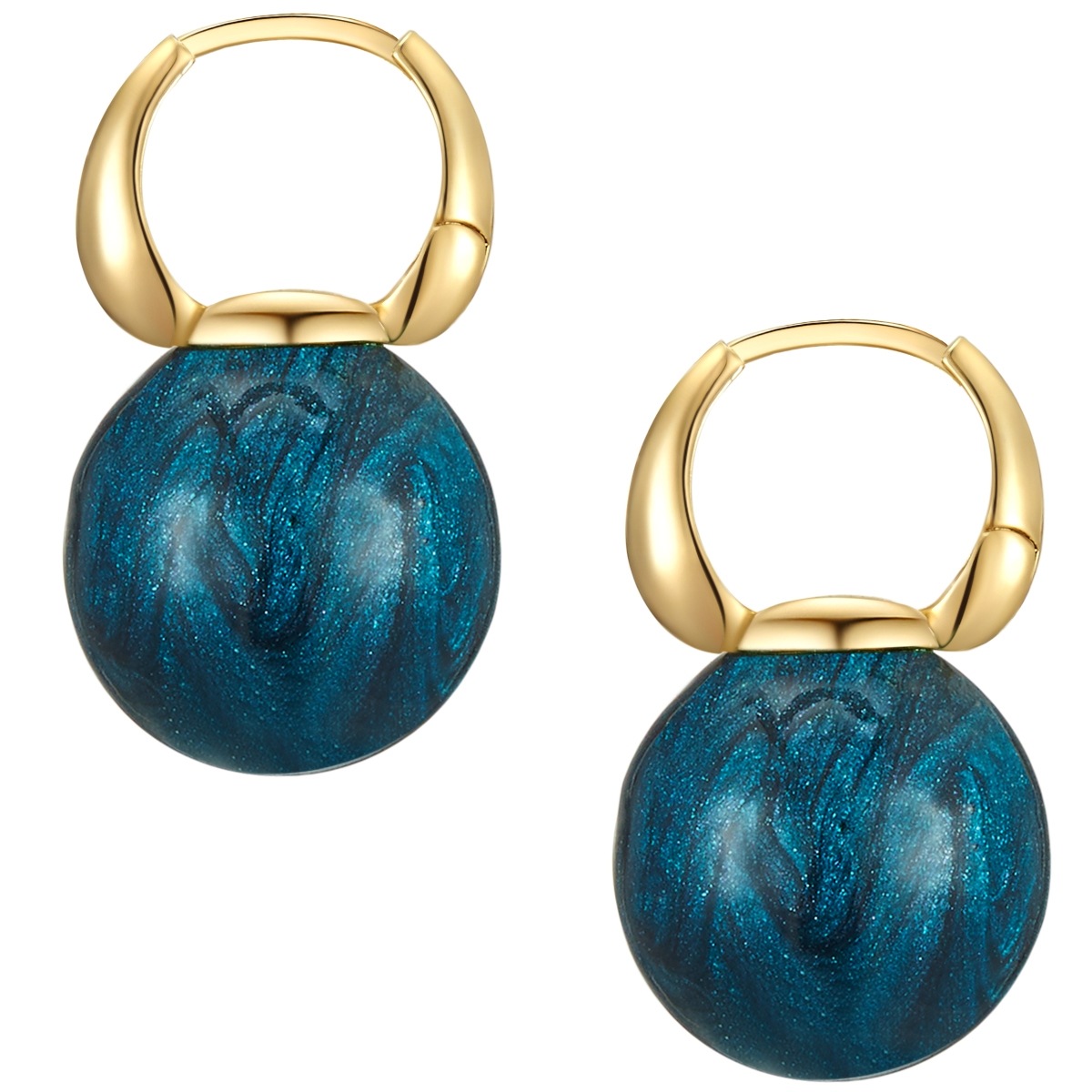 Yokoamii Paar Creolen »Set: Y500« gelb vergoldet mit Emaille