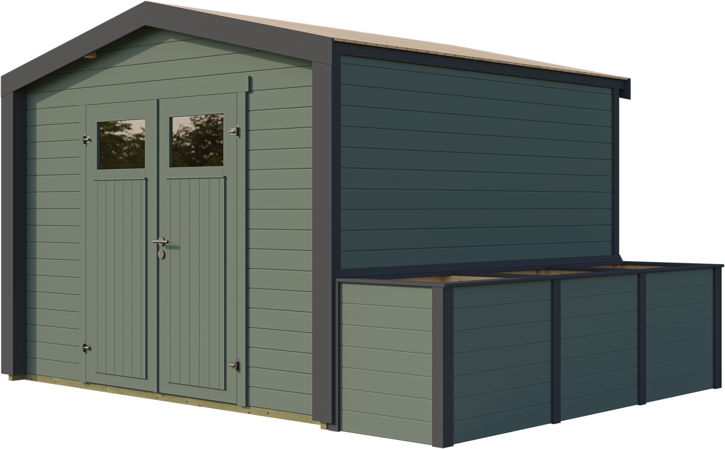 weka Gartenhaus »Killarney« Doppeltür, 1/4 verglast, inkl. Hochbeet
