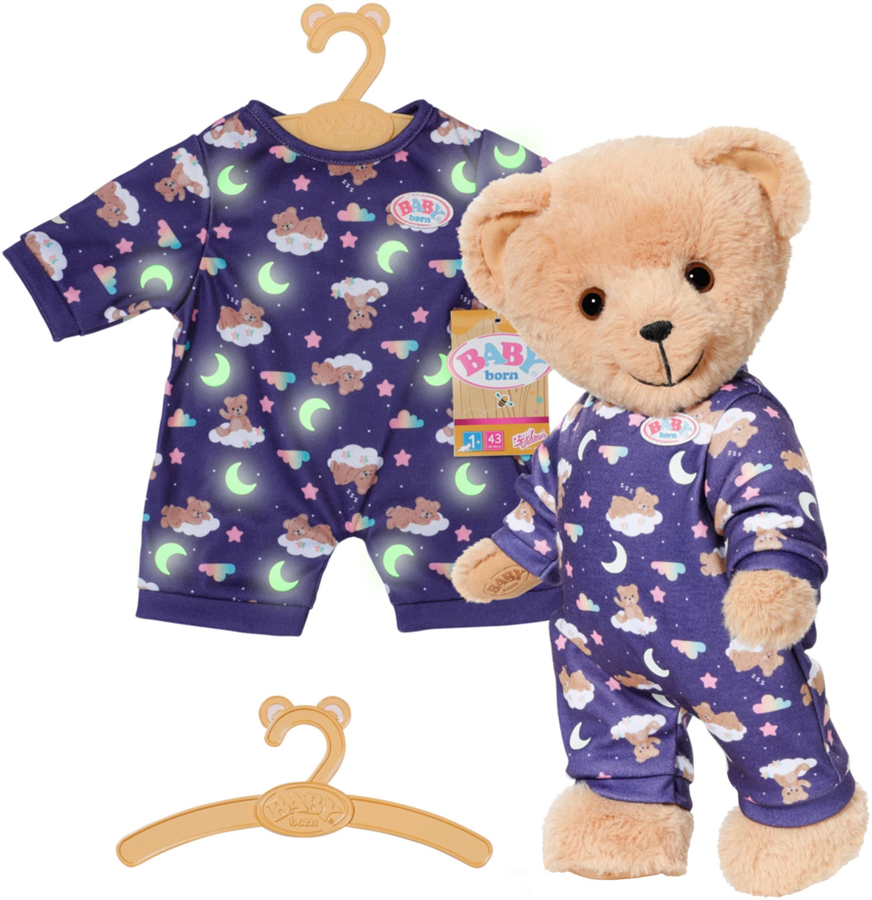 Baby Born Puppenkleidung »Teddy Schlafanzug Glow in the Dark«