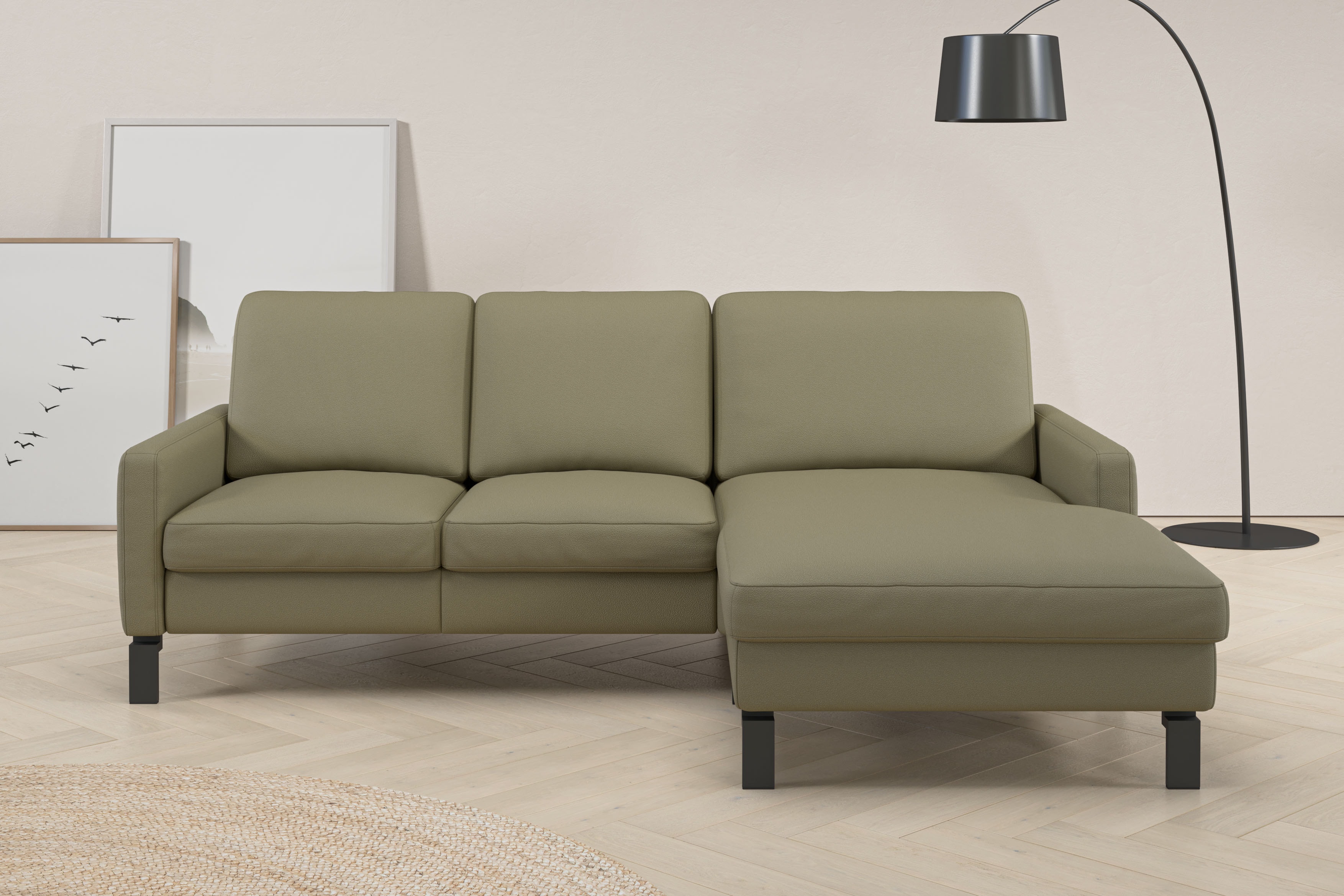 Home affaire Ecksofa "Lecce, L-Form, Federkernpolsterung, Breite 224 cm" inkl. saugroboterfreundliche Höhe & schmale Armlehnen
