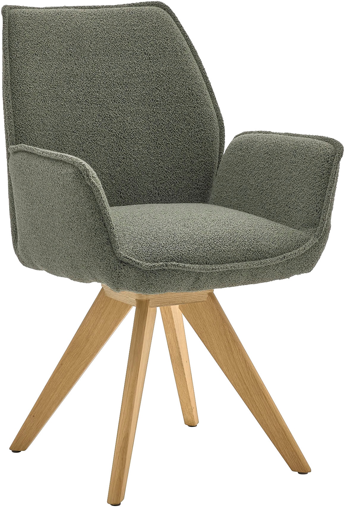 set one by Musterring Esszimmerstuhl "Tiama", Bouclé, Stativgestell Eiche m günstig online kaufen