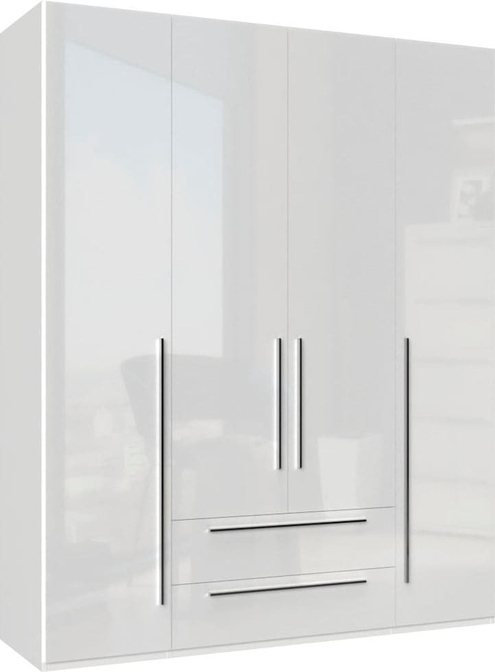 Places of Style Kleiderschrank »Piano, UV lackiert, hochglänzend in beige oder weiß, FSC-zertifiziert«, (Made in Europe), in vielen Breiten, Höhe 224cm, mit Soft-Close Funktion, 2 Schubladen