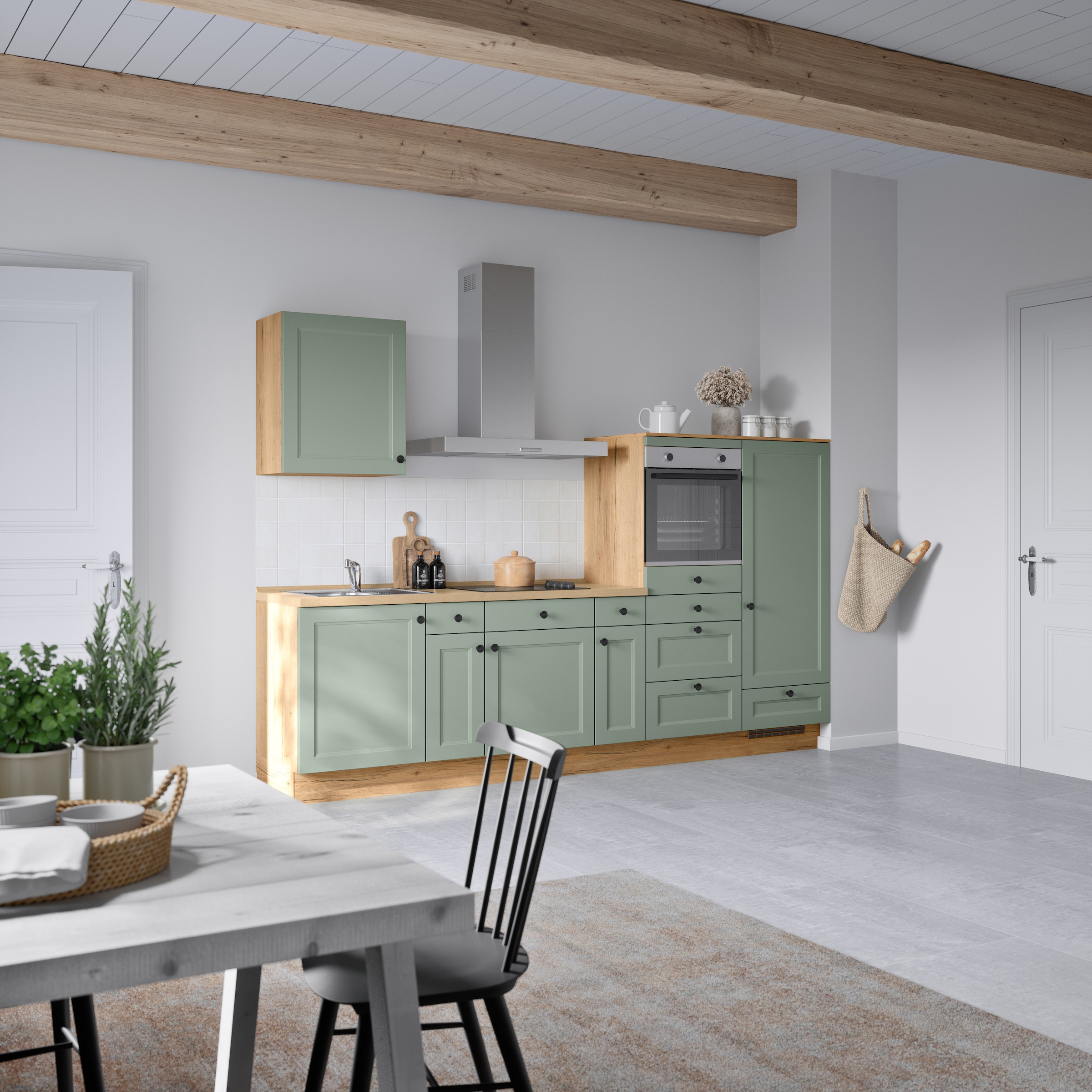 nobilia® Küchenzeile »"Cascada II"«, vormontiert, Breite 300 cm, Ausrichtung wählbar, wahlw. mit E-Geräten