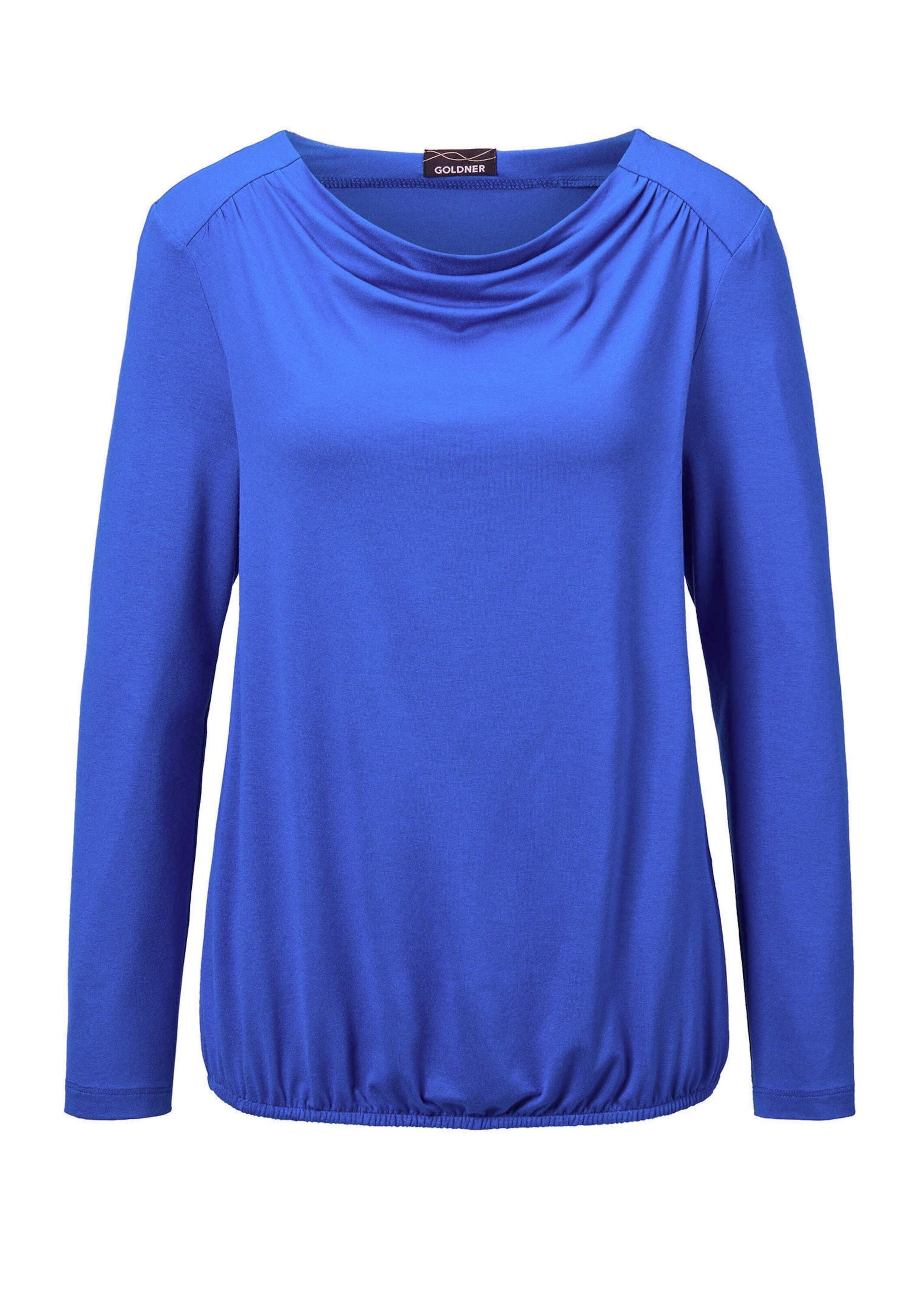 GOLDNER Kurzarmshirt "Langarmshirt mit Wasserfallausschnitt" Mit schmalem G günstig online kaufen