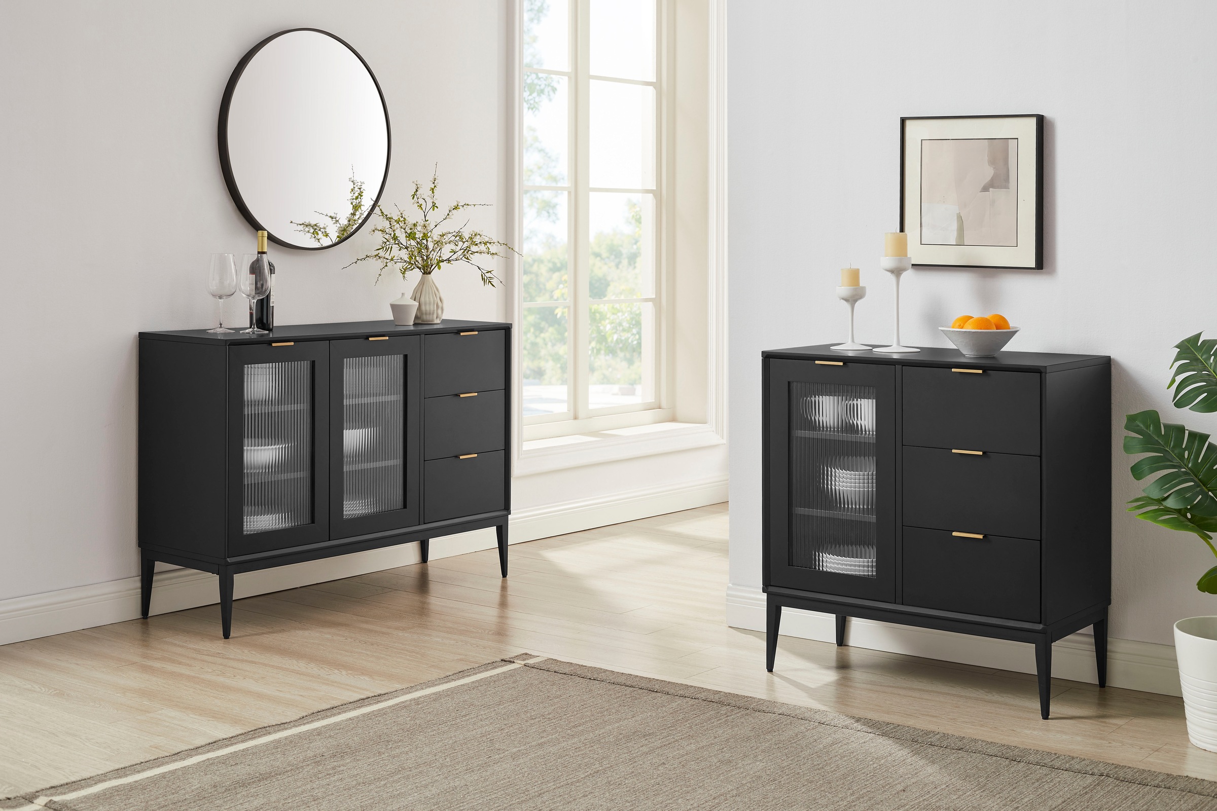 Leonique Sideboard "Lavisha" FSC-zertifiziertes Holz kombiniert Melamin, ve günstig online kaufen