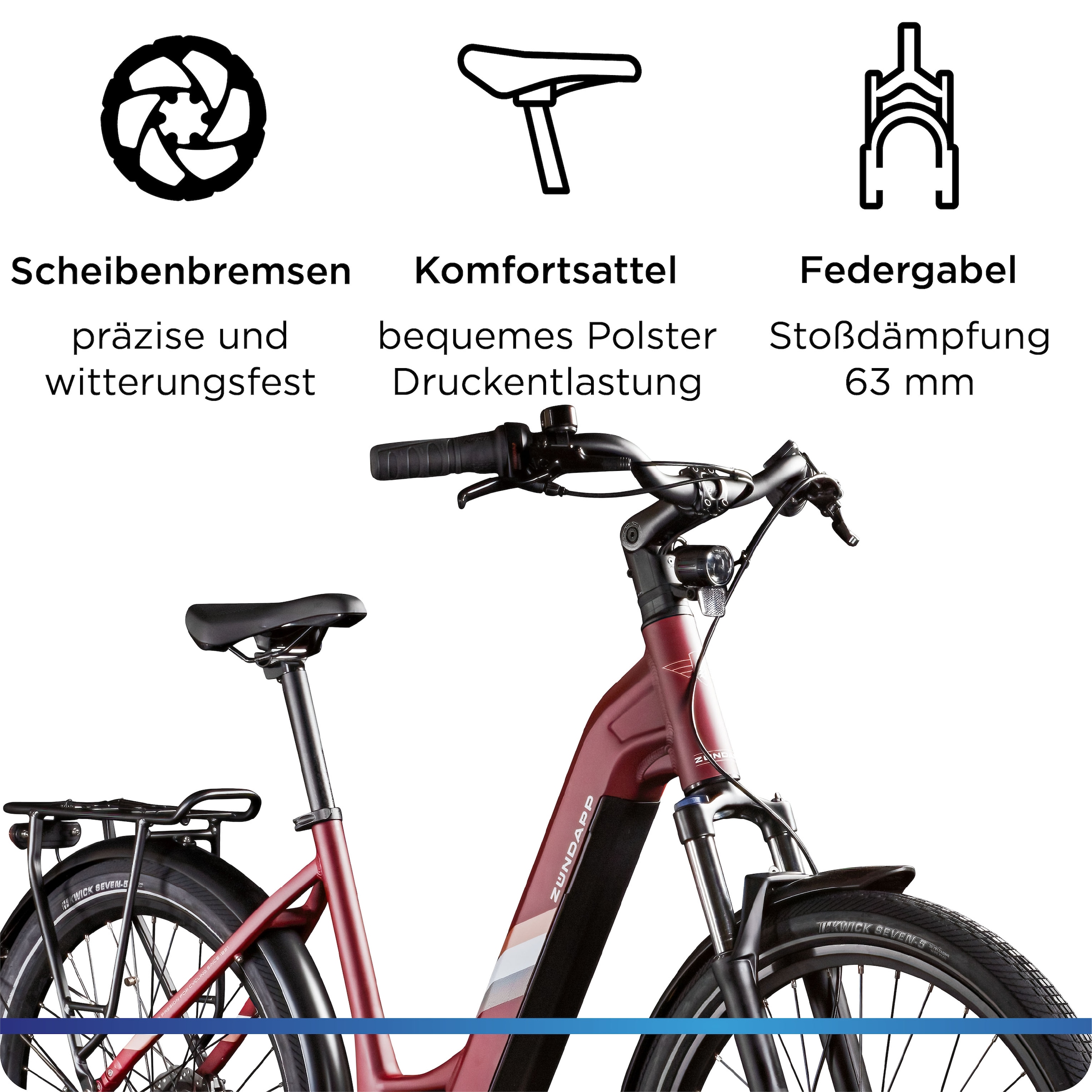 Zündapp »X800« 7 Gang Nabenschaltung Mittelmotor 250 W Pedelec, Elektrofahrrad für Damen und Herren