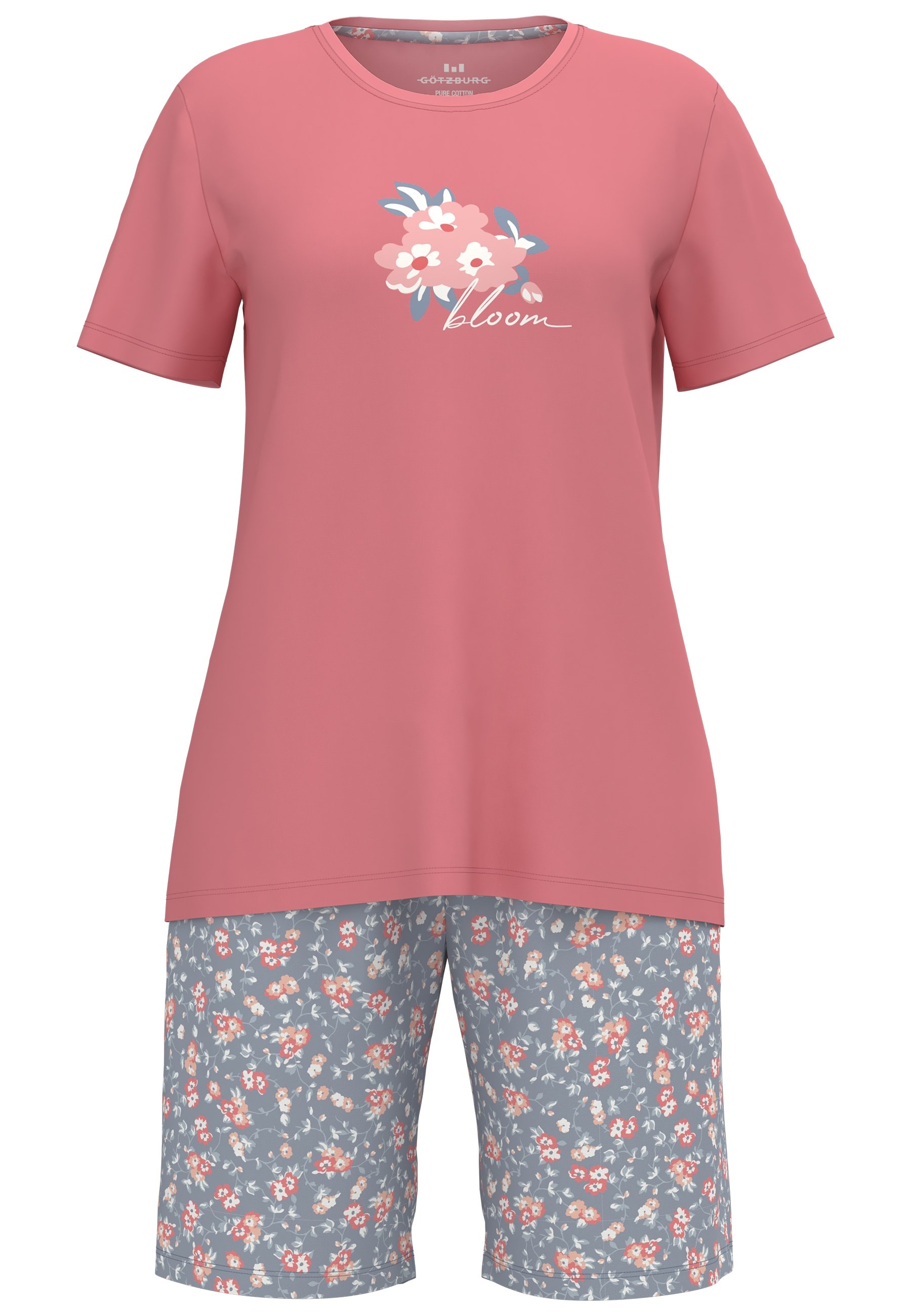 GÖTZBURG Shorty »Galway«, florales Design, Kurzarm, Rundhalsausschnitt, kurze Hose
