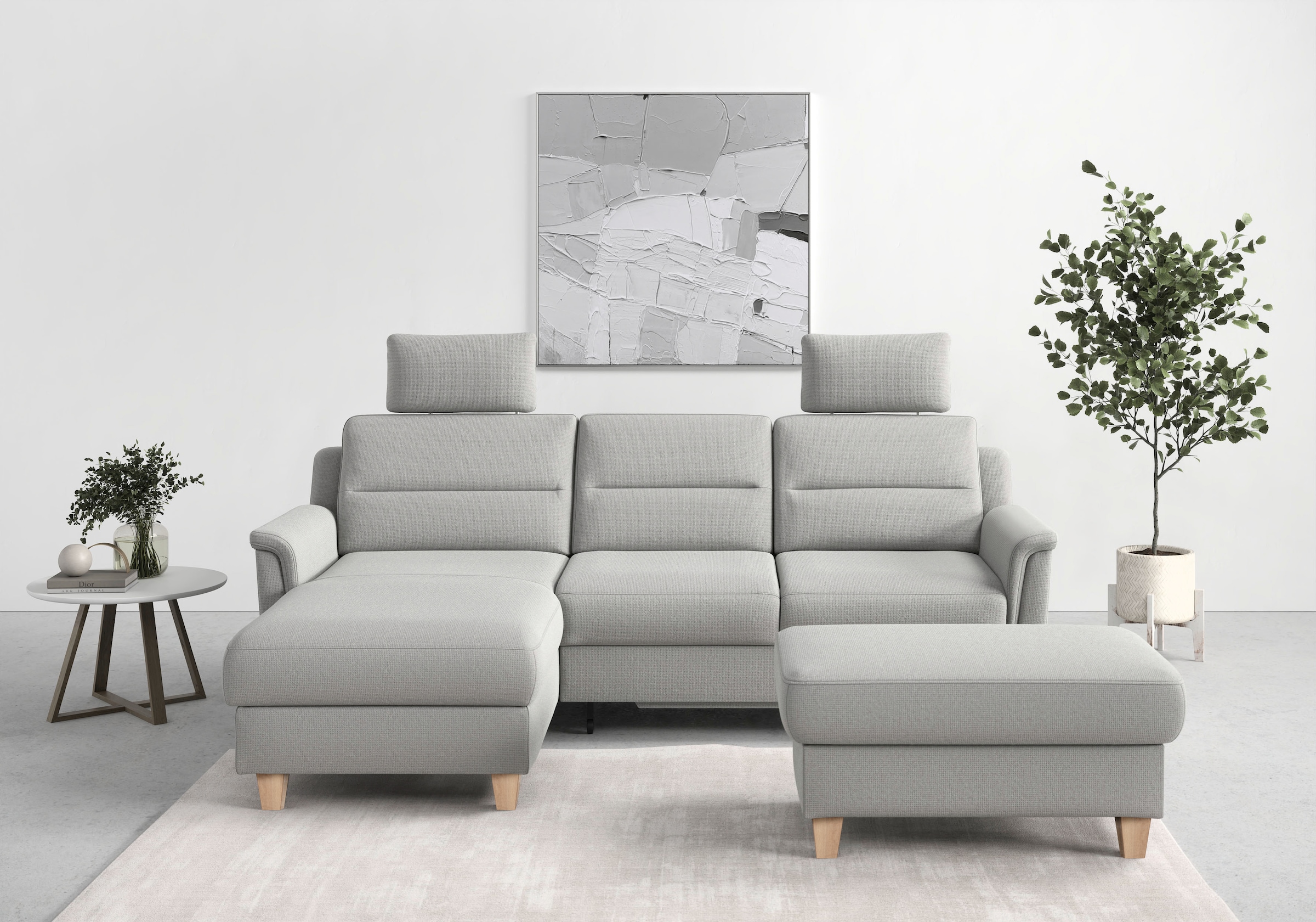 sit&more Ecksofa "Farö L-Form" inklusive Federkern, wahlweise mit Schlaffunktion und Bettkasten