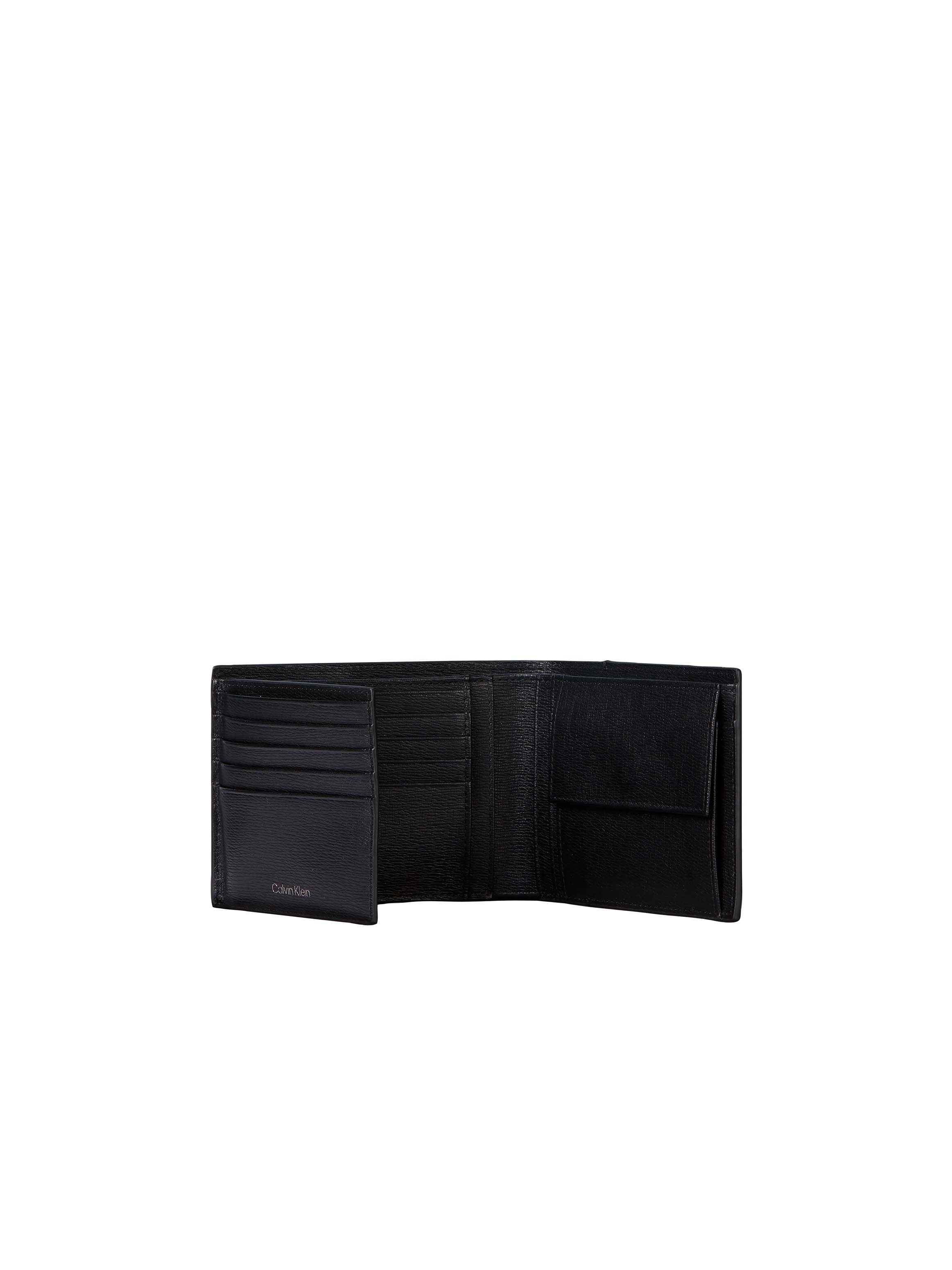 Calvin Klein Geldbörse »EMBLEM HW TRIFOLD W/ COIN« Geldbeutel, Portemonnaie, Money Pocket mit metallic CK-Label