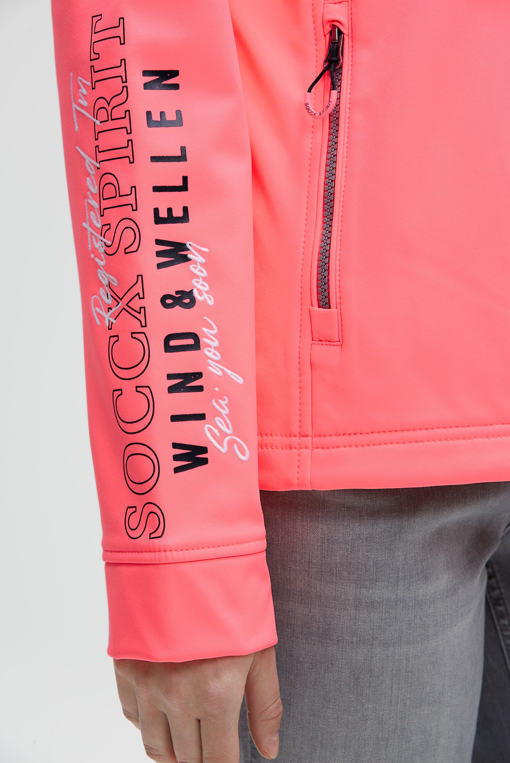 SOCCX Softshelljacke ohne Kapuze mit Stehkragen