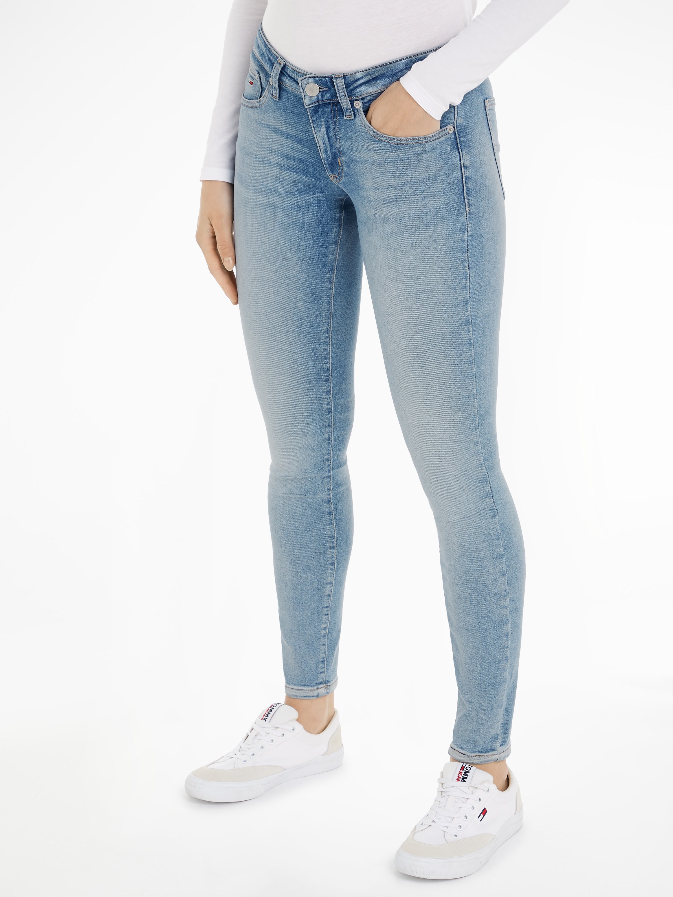 Tommy Jeans Skinny-fit-Jeans "Tommy Jeans Damenjeans Low Waist Skinny", mit Waschung, Logo-Badge