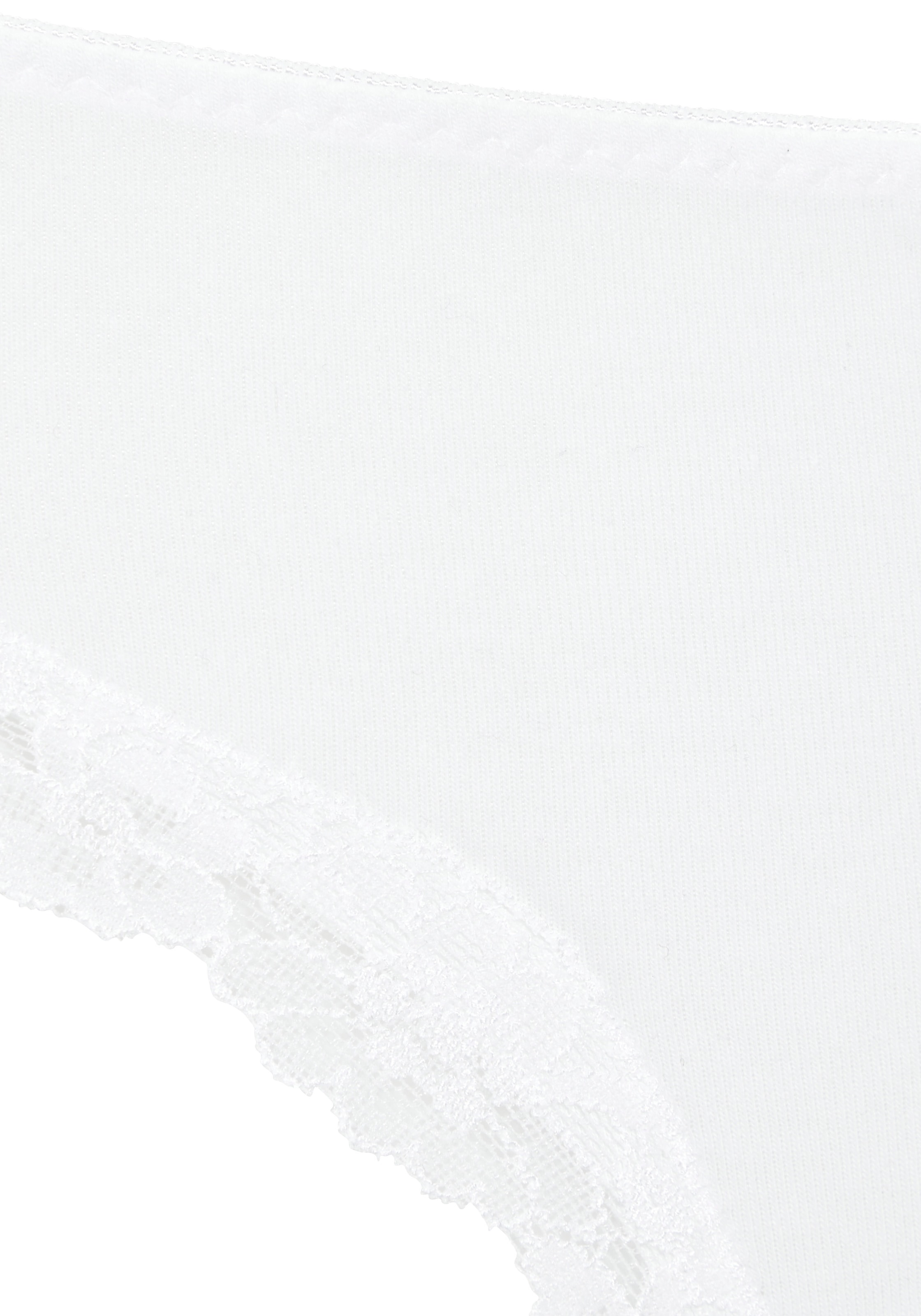 LASCANA Brasilslip 3er-Pack,  aus elastischer Baumwolle mit zarter Spitze