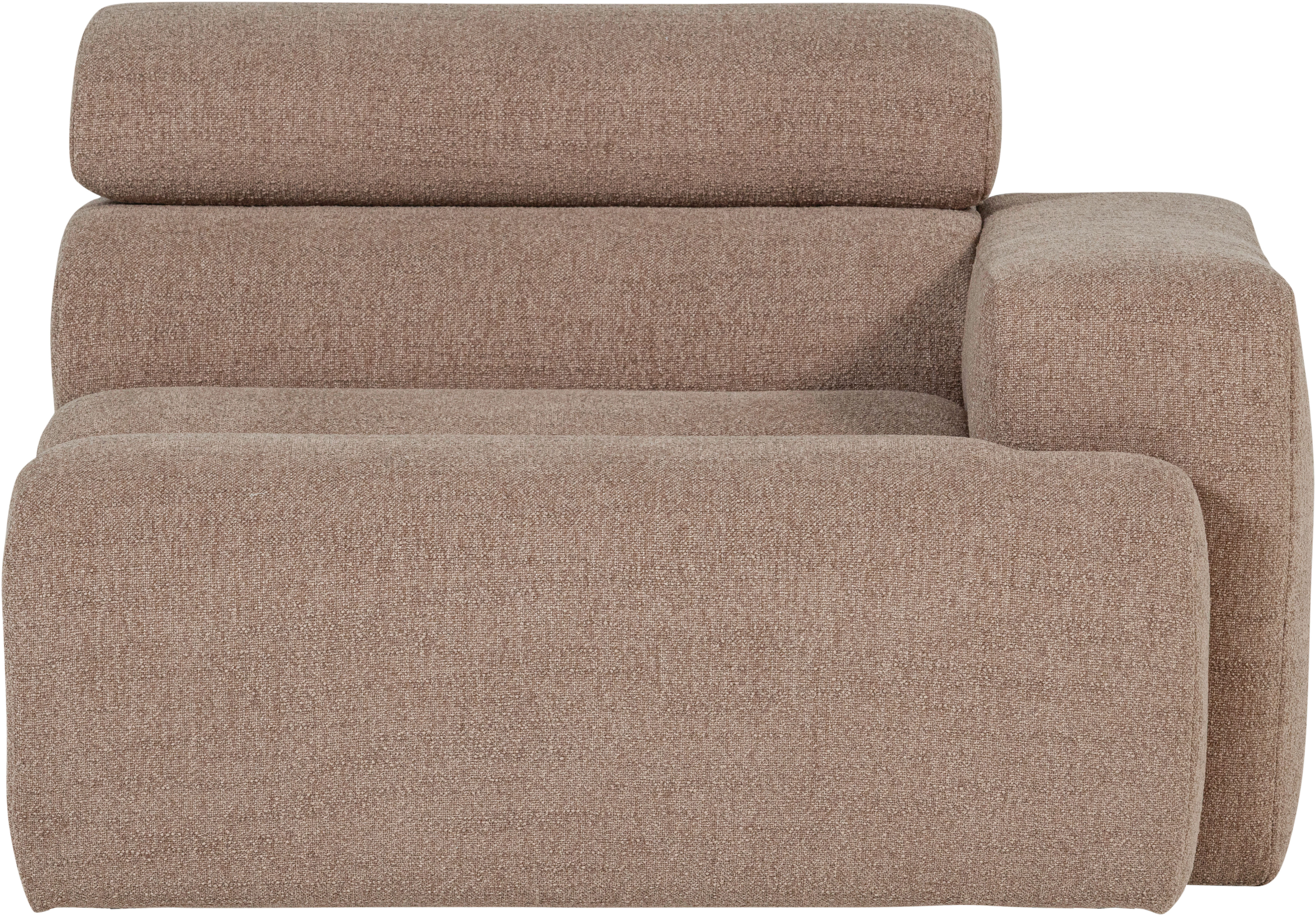 WOOOD Sessel "Novi mit Bezug und verstellbarer Nackenstütze B 109 x T 113 x H 86 cm" Tragkraft 120 kg, Rilo-Bouclé, Kliksystem für Elementen-Kombination